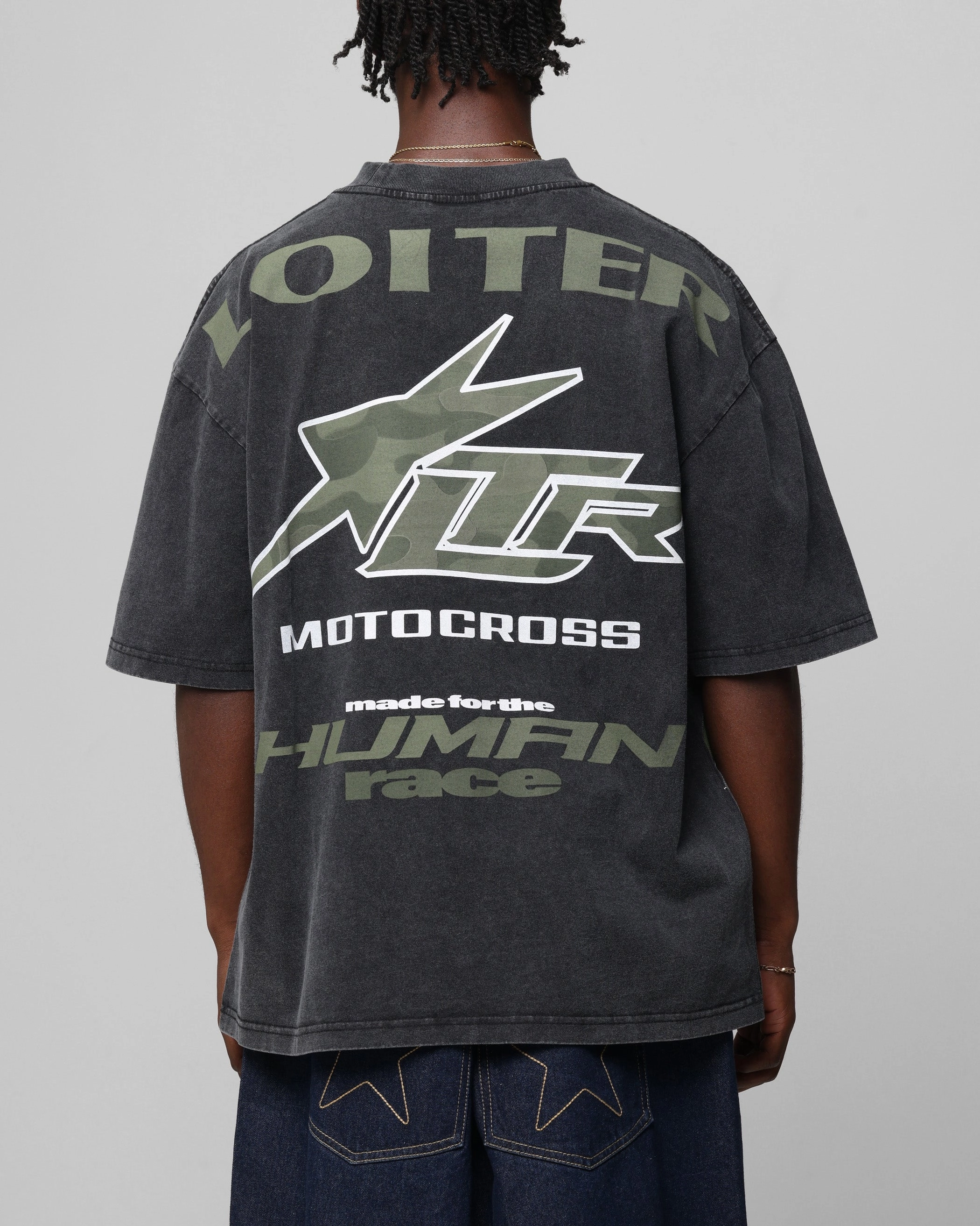 Loiter Motocross Vintage T-Shirt Vintage Black Practical Design
