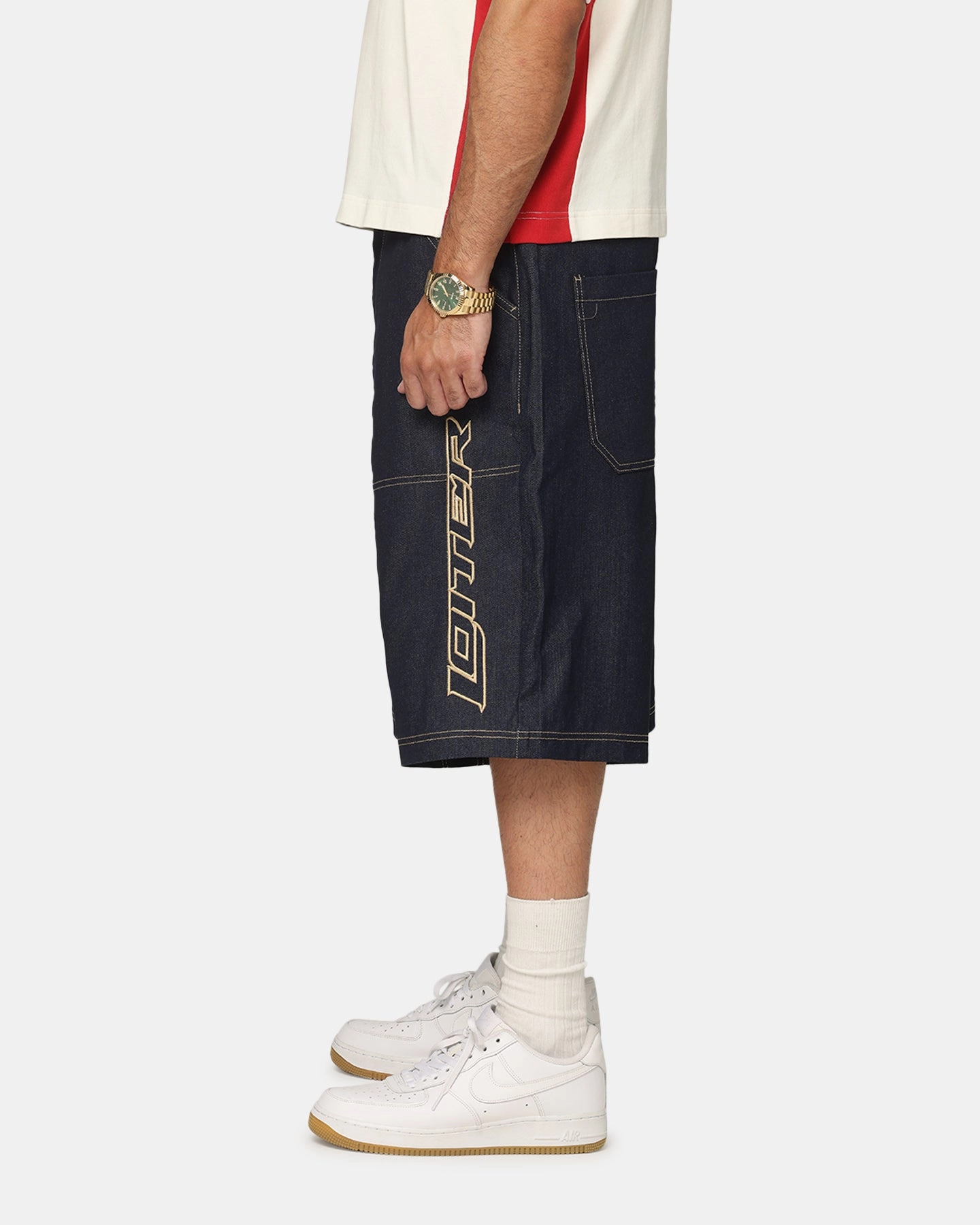 Loiter Motor Denim Shorts Indigo Breathable fabric