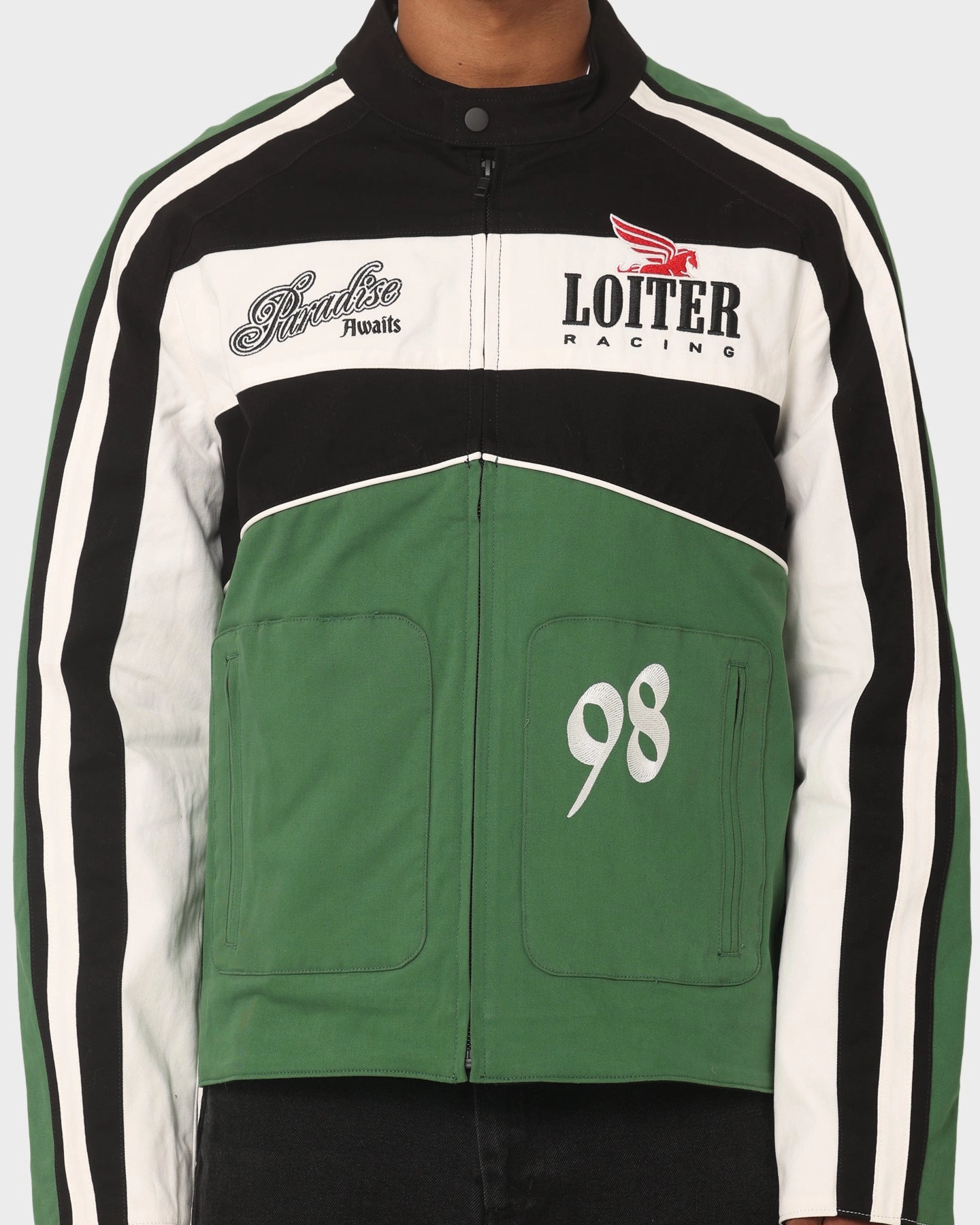 Loiter Motor Jacket Green Premium Fit Commuter Fit