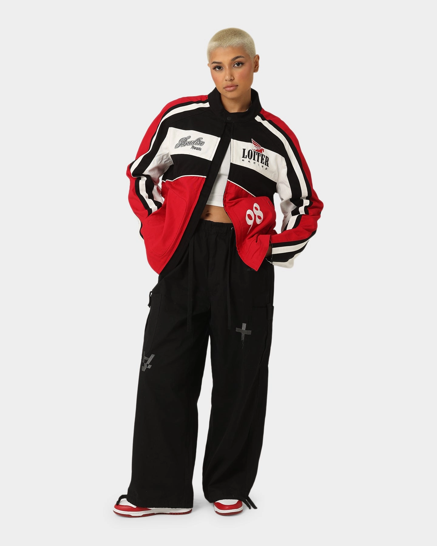 Loiter Motor Jacket Red Budget - friendly