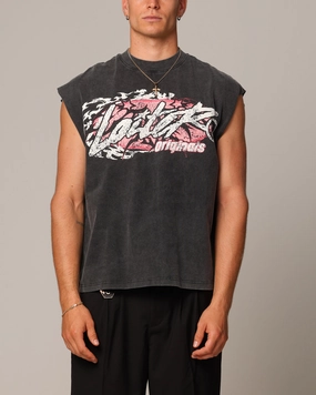 Loiter Motor Oversized Muscle T-Shirt Vintage Black Crew neck classic All-Day Comfort Wear