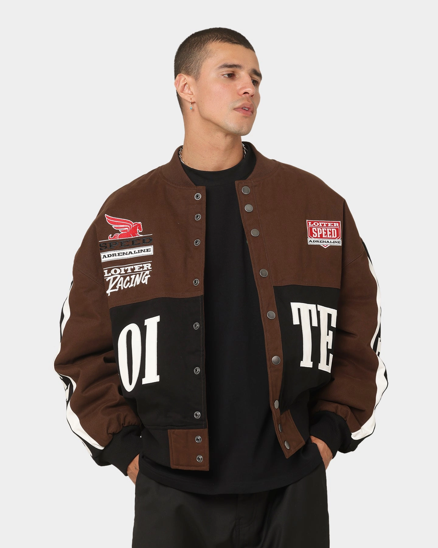 Loiter Motor Sport Jacket Brown Four Way Stretch Fabric release