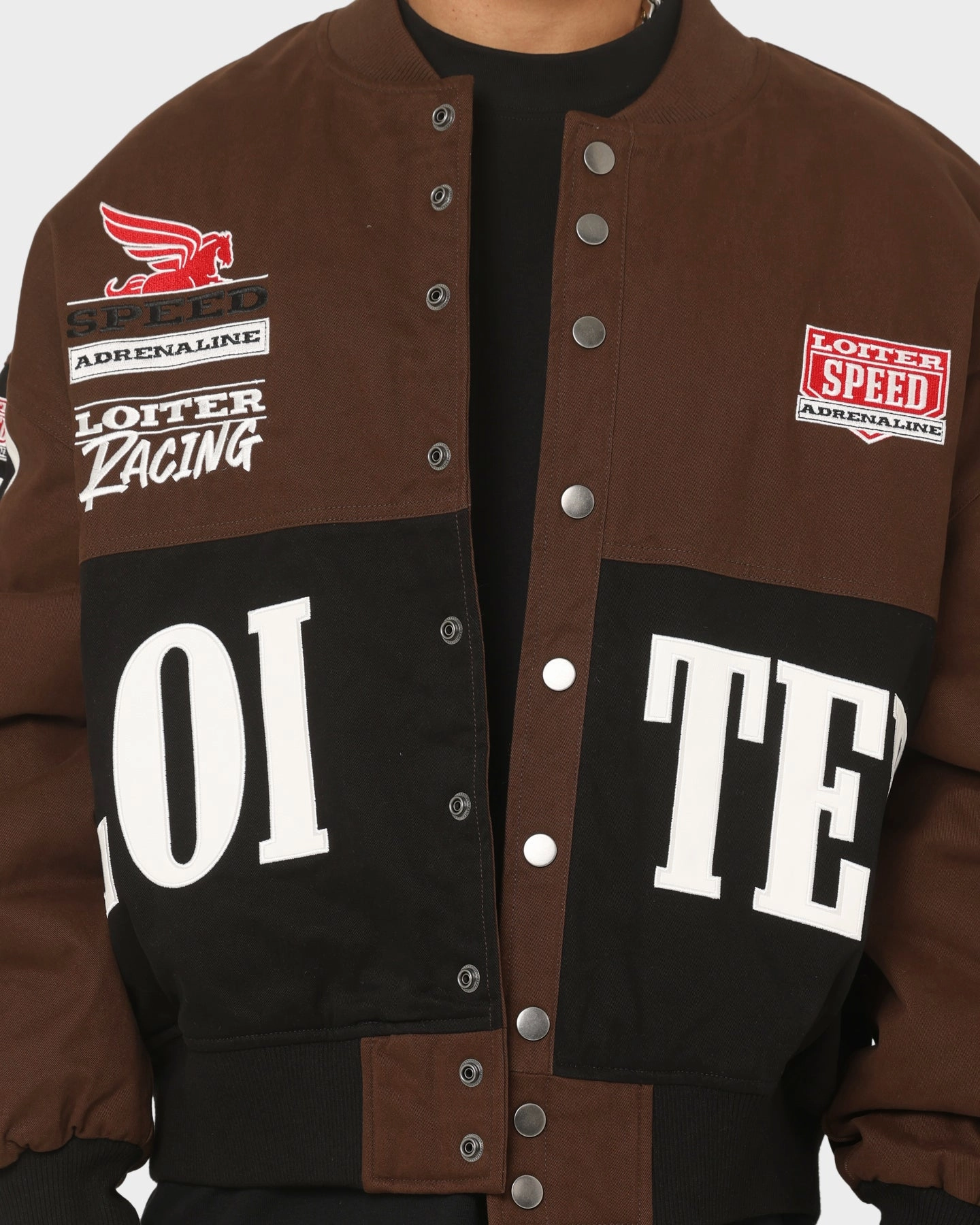 Loiter Motor Sport Jacket Brown Waterproof Fabric Flexible Shoulder Mobility
