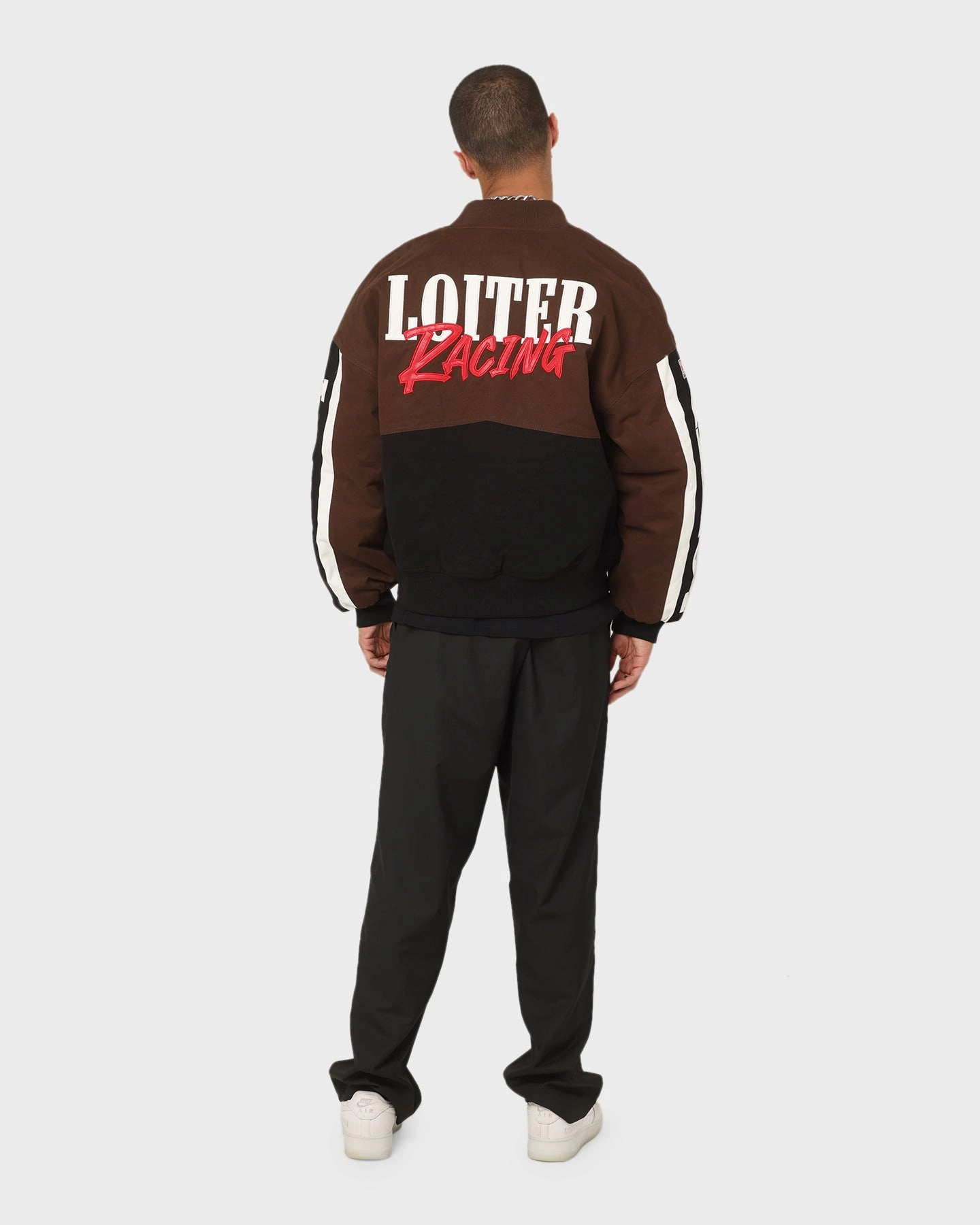 LaserCut Ventilation Zones Modern Loiter Motor Sport Jacket Brown