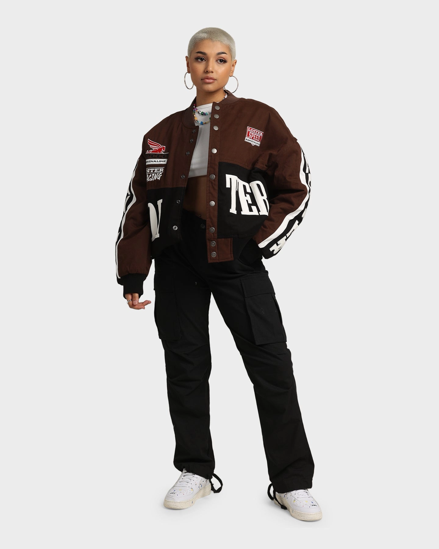 WeightDispersing Padding Launch Loiter Motor Sport Jacket Brown
