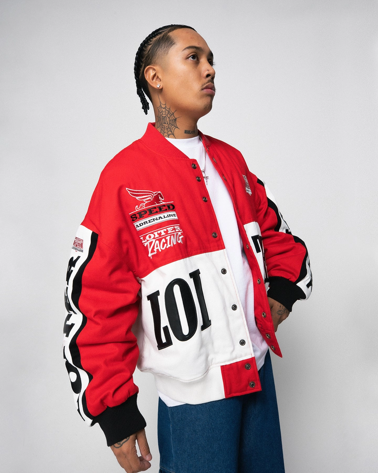Loiter Motor Sport Jacket Red/Off White Grade