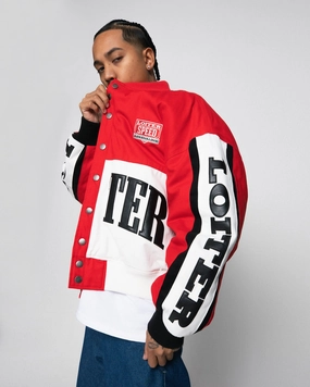 Loiter Motor Sport Jacket Red/Off White Trend