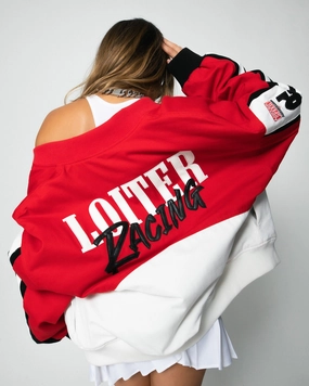Loiter Motor Sport Jacket Red/Off White Motion Friendly