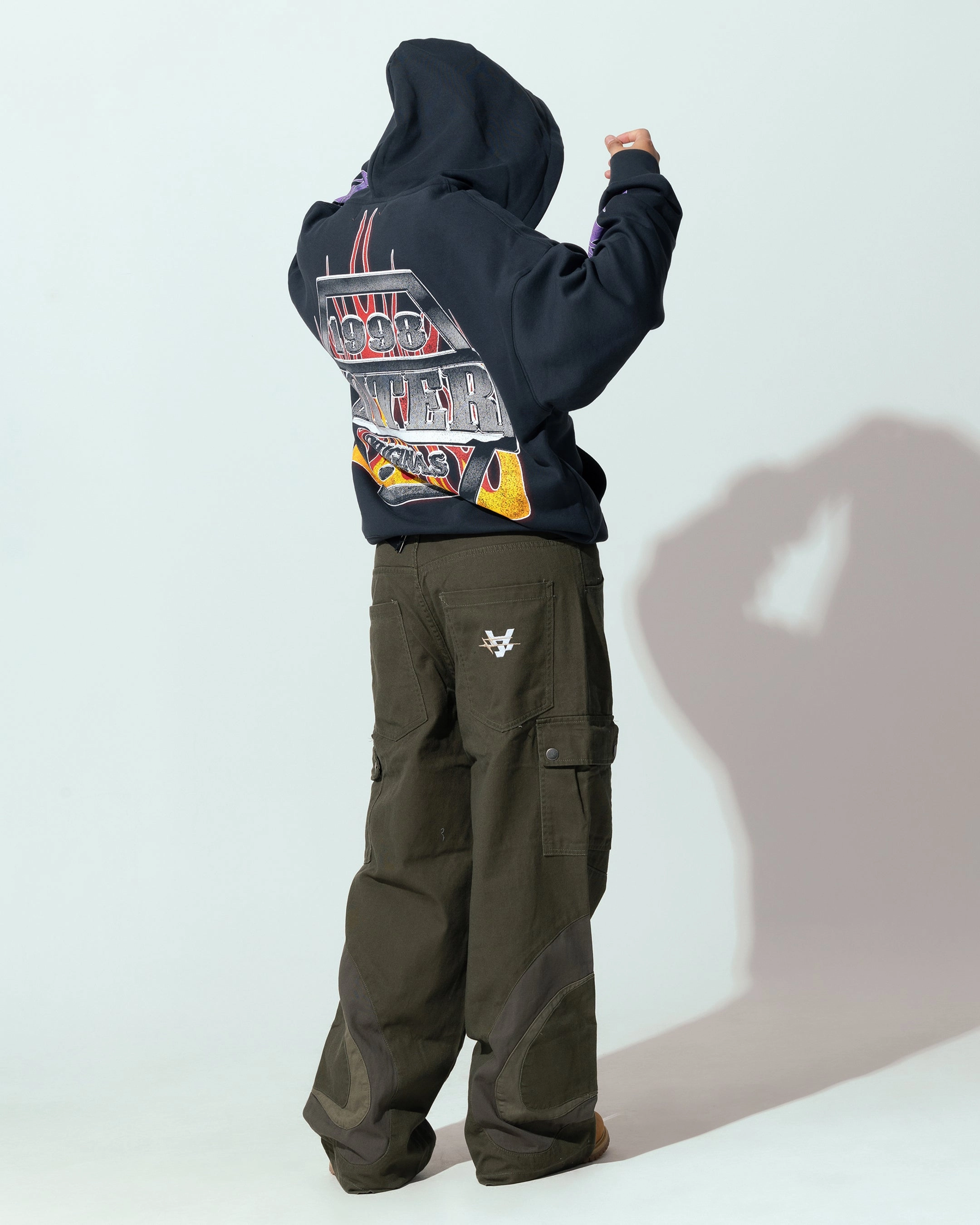 Button-up Light Padding Loiter Motor Zip Hoodie Charcoal