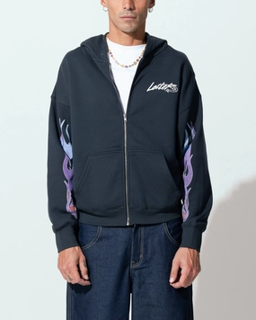 Loiter Motor Zip Hoodie Charcoal starlight Stylish-design