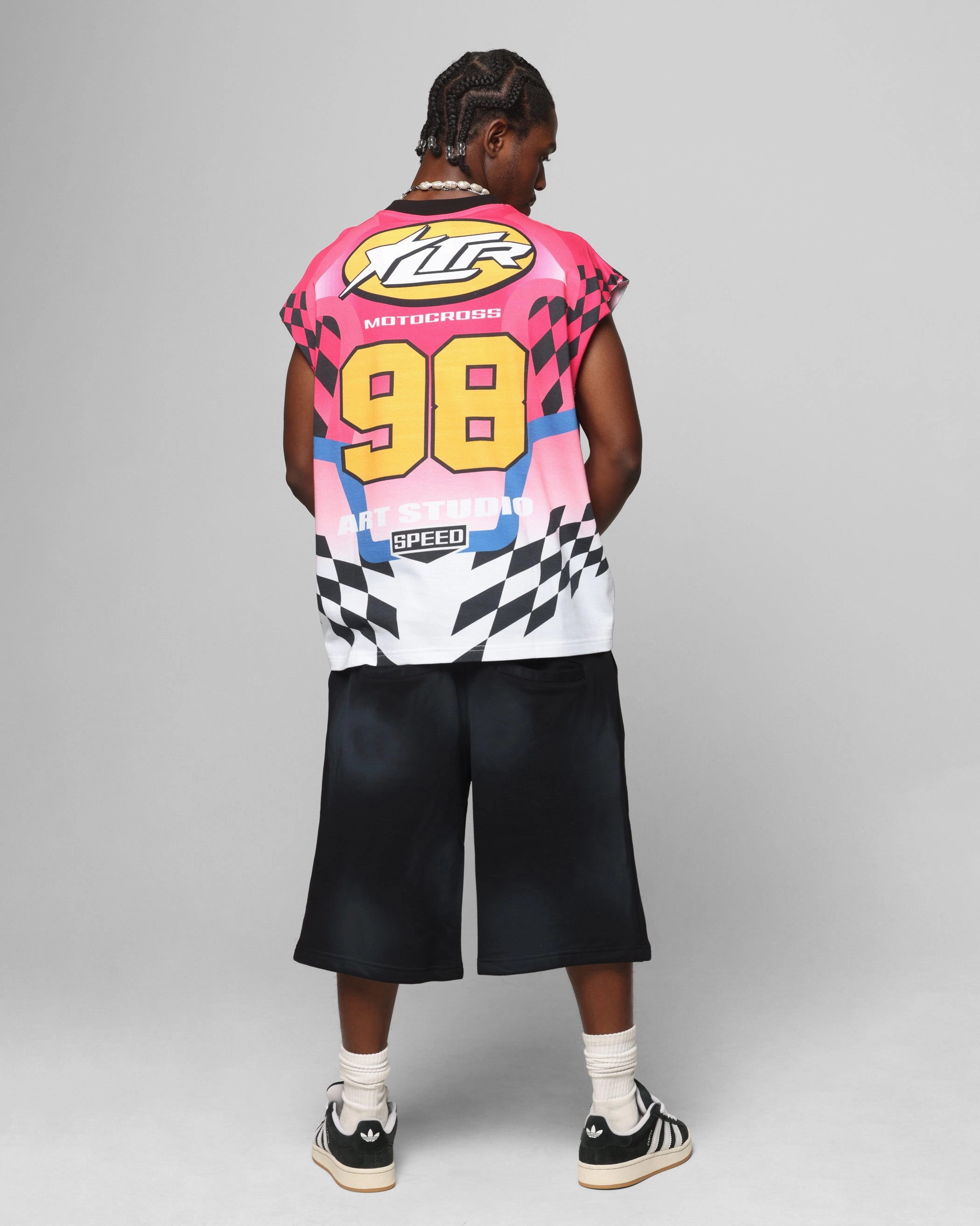 Loiter Motorsport Muscle T-Shirt Pink/Multi-Coloured Everyday Layering