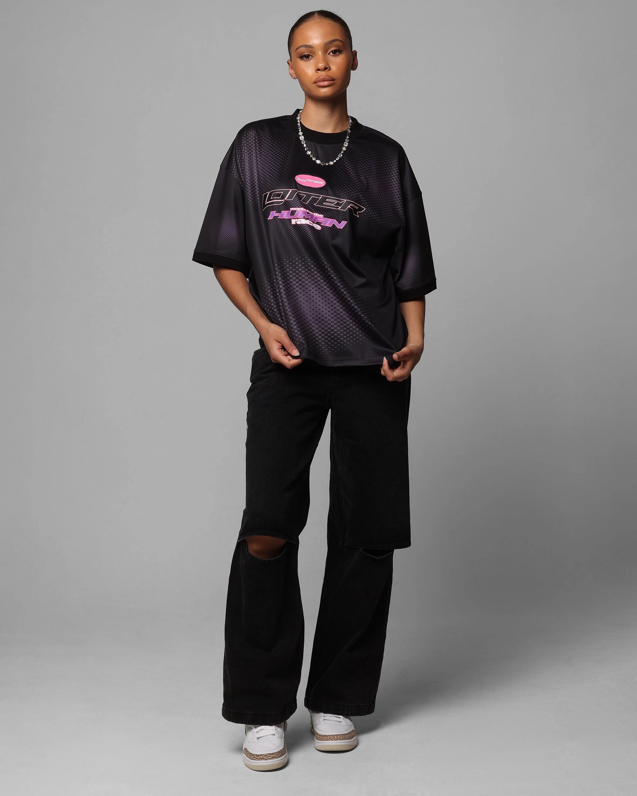 Loiter Motorway Sport T-Shirt Black Stylish and Comfortable School spirit