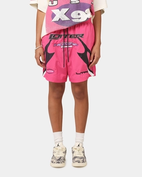 denim material Trendy Look Loiter Motorway Walk Shorts Pink