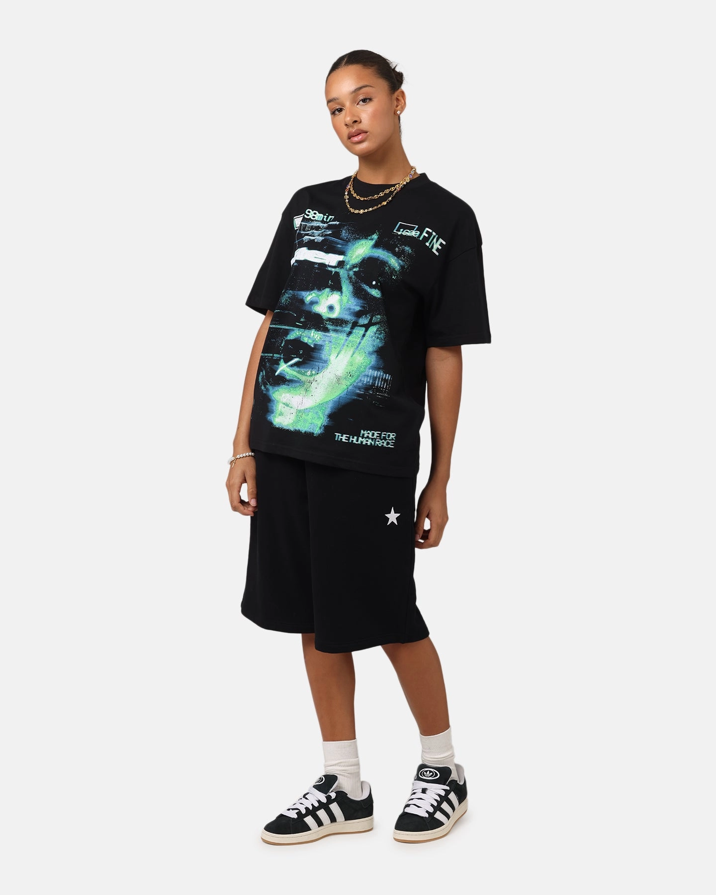 Minimalist Style Loiter Night Crawler Drop T-Shirt Black