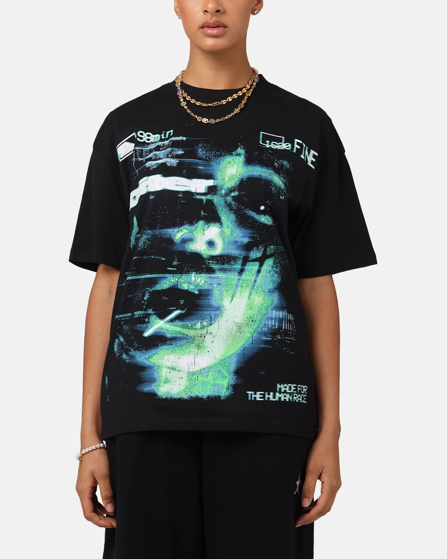 Loiter Night Crawler Drop T-Shirt Black kids' print design