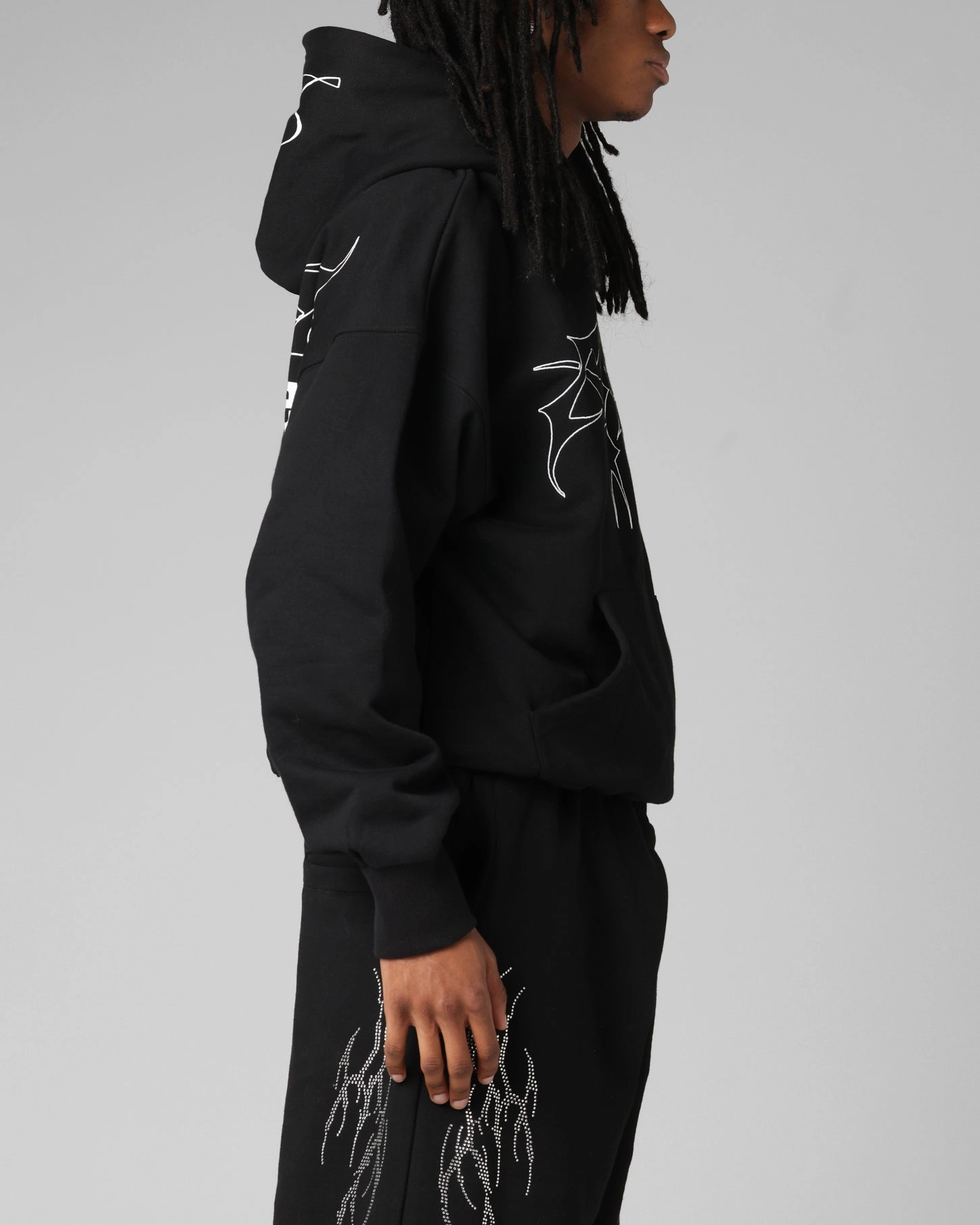 Loiter Opaque Premium Hoodie Black Outdoor Adventure Detachable Collar