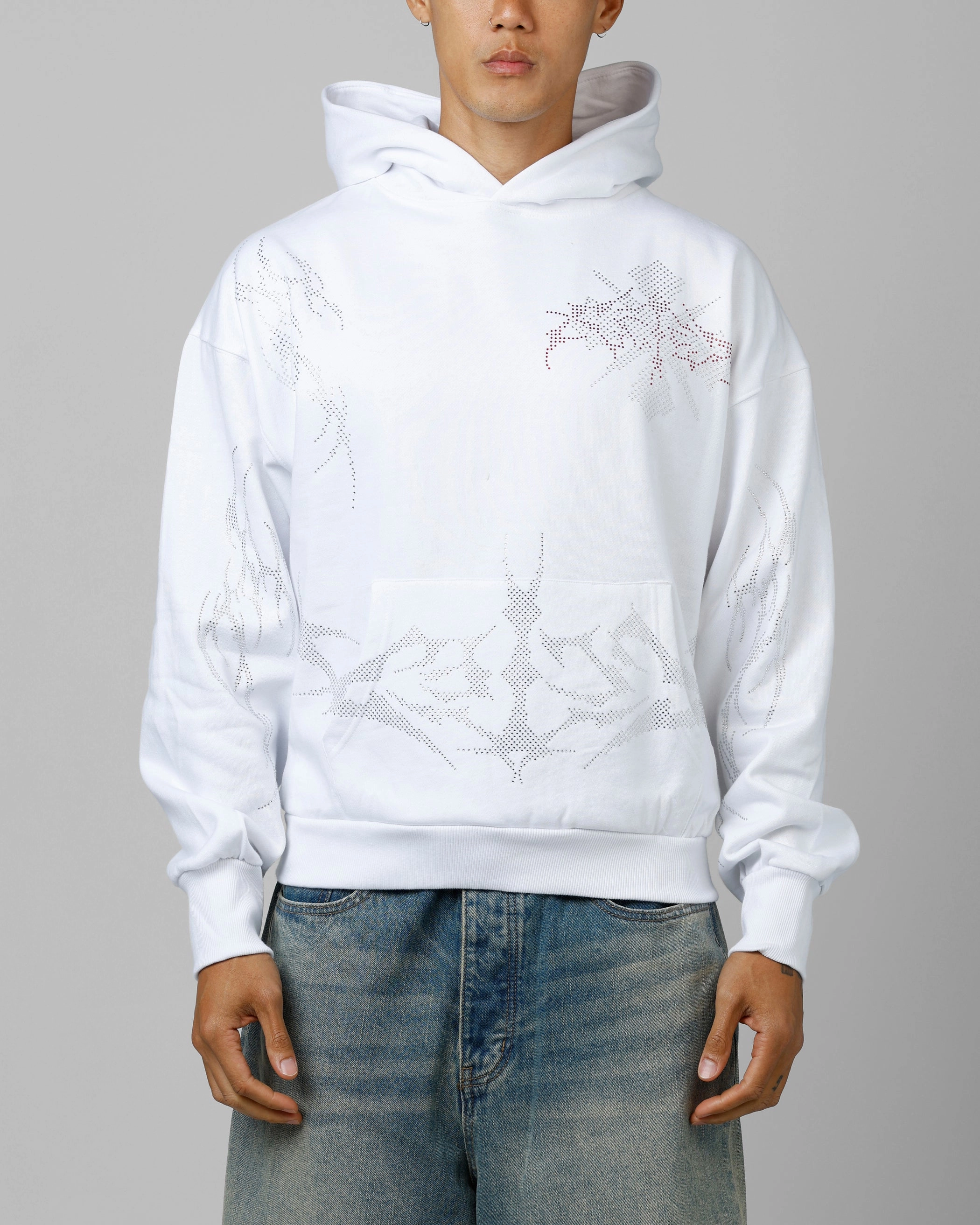 Loiter Opaque Rhinestone Premium Hoodie Off White Nightwear