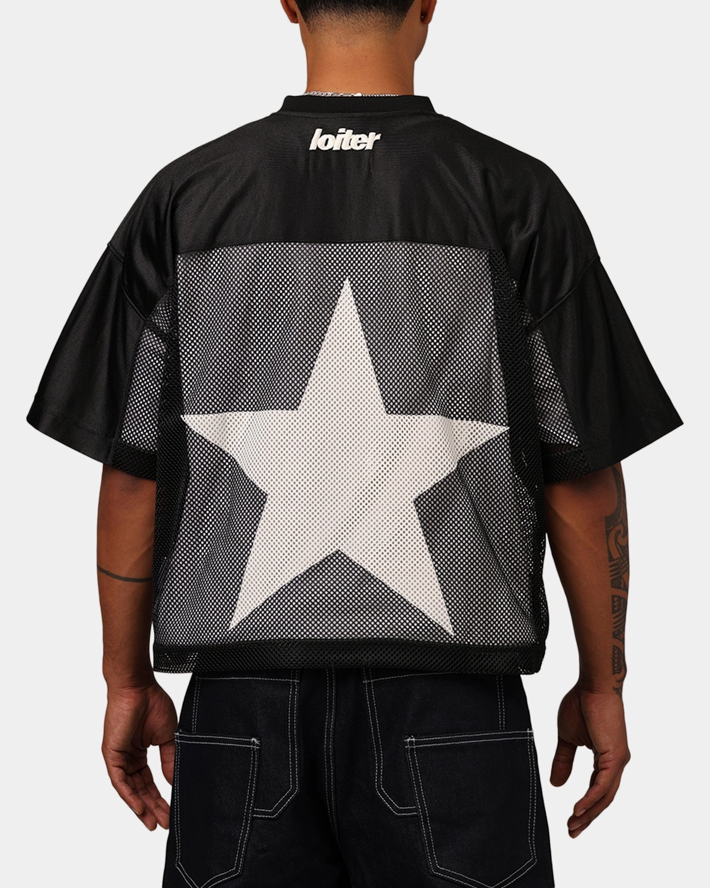 3D Knit Texture Lightweight Fabric Loiter Outfield Training Jersey Black