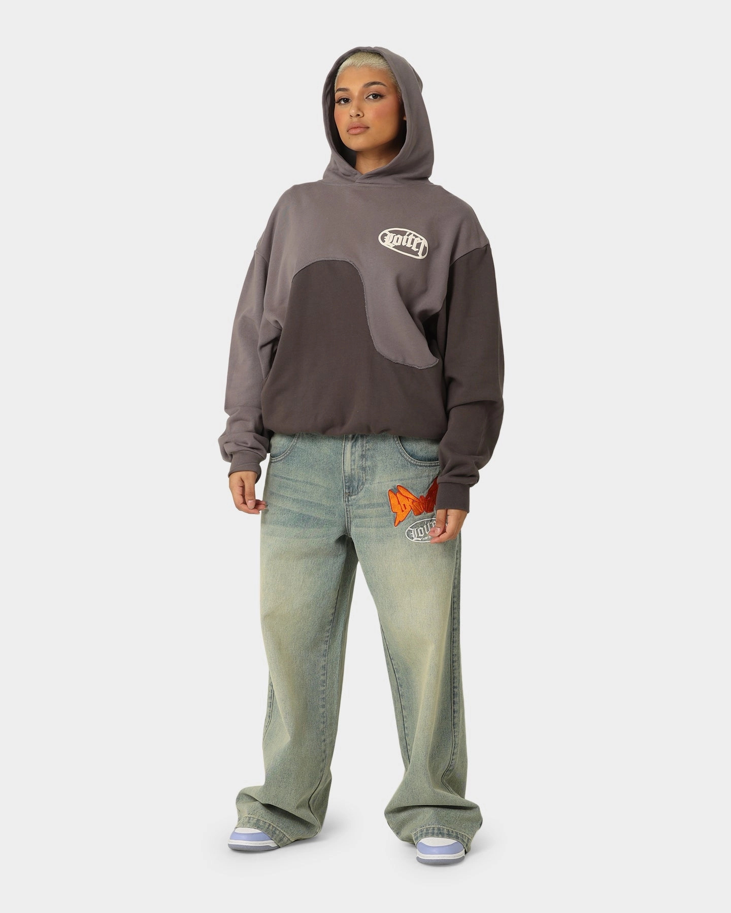 Loiter Palette Hoodie Grey Animal Print