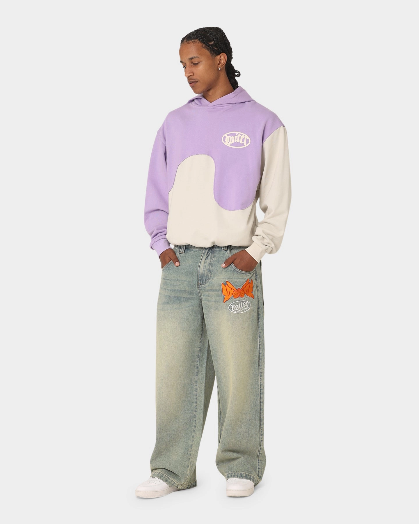 Aid Quick Dry Fabric Loiter Palette Hoodie Purple/Grey