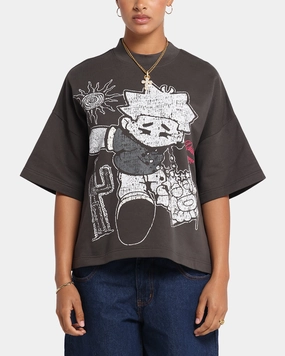 comfortable top Chill Design Loiter Palm Spring Box T-Shirt Charcoal