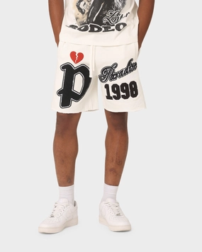 Loiter Paradise Fleece Shorts White All Day Comfort Summer Vibes