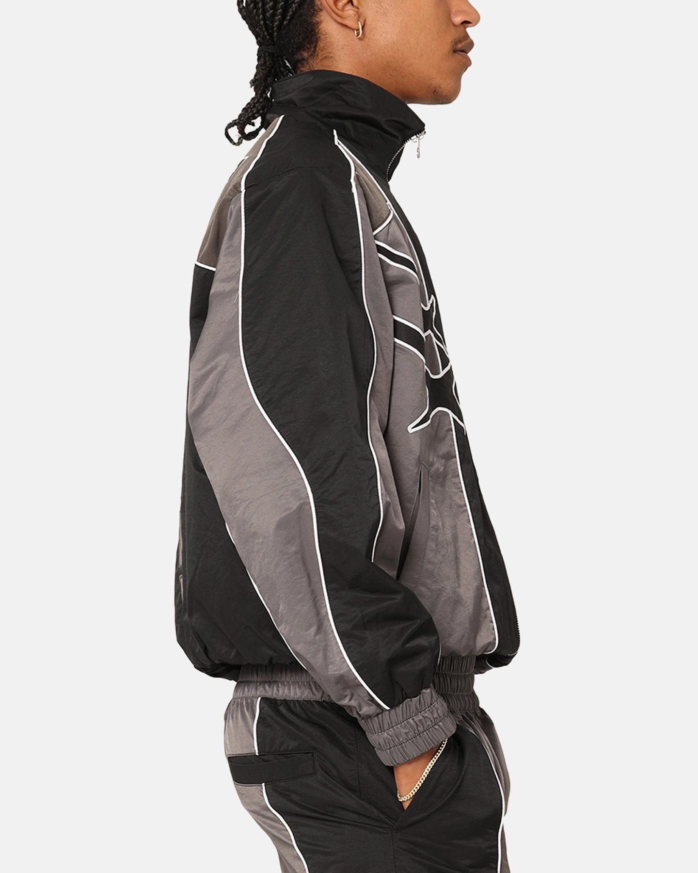 coordinating piece ReversibleStyle Loiter Paradise Track Jacket Black/Grey