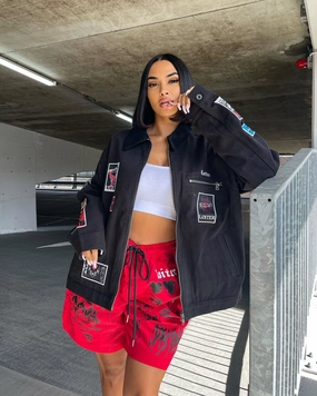 Hook and loop fasteners Loiter Patchwork Jacket Black