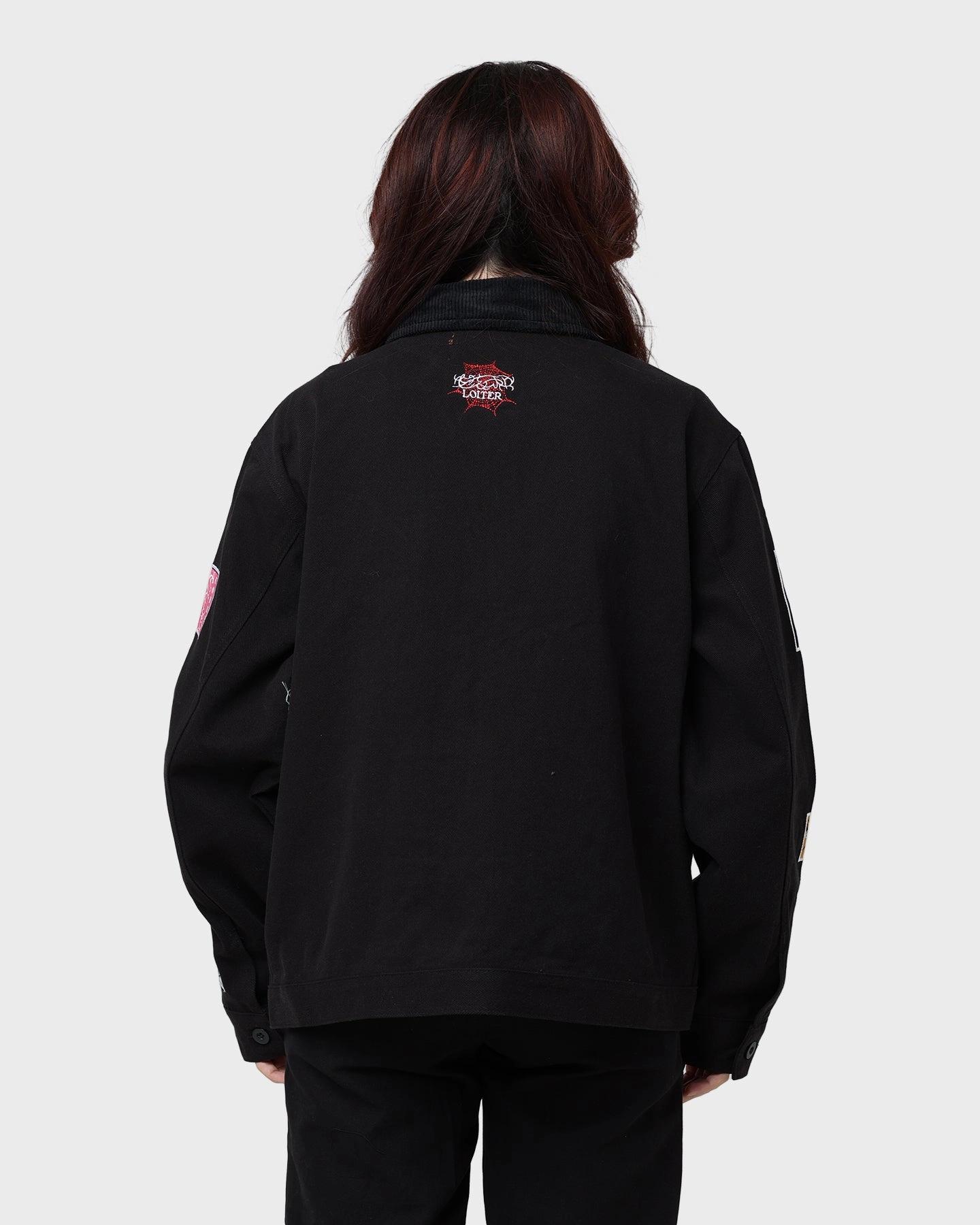 Bracelet Secure Zip Pockets Loiter Patchwork Jacket Black