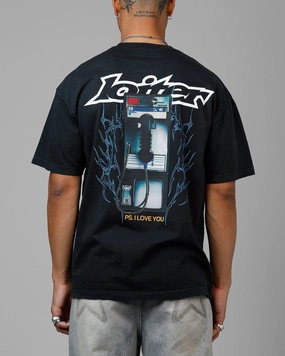 Loiter Phonebooth Vintage Drop T-Shirt Black Acidwash Modern Comfort Style