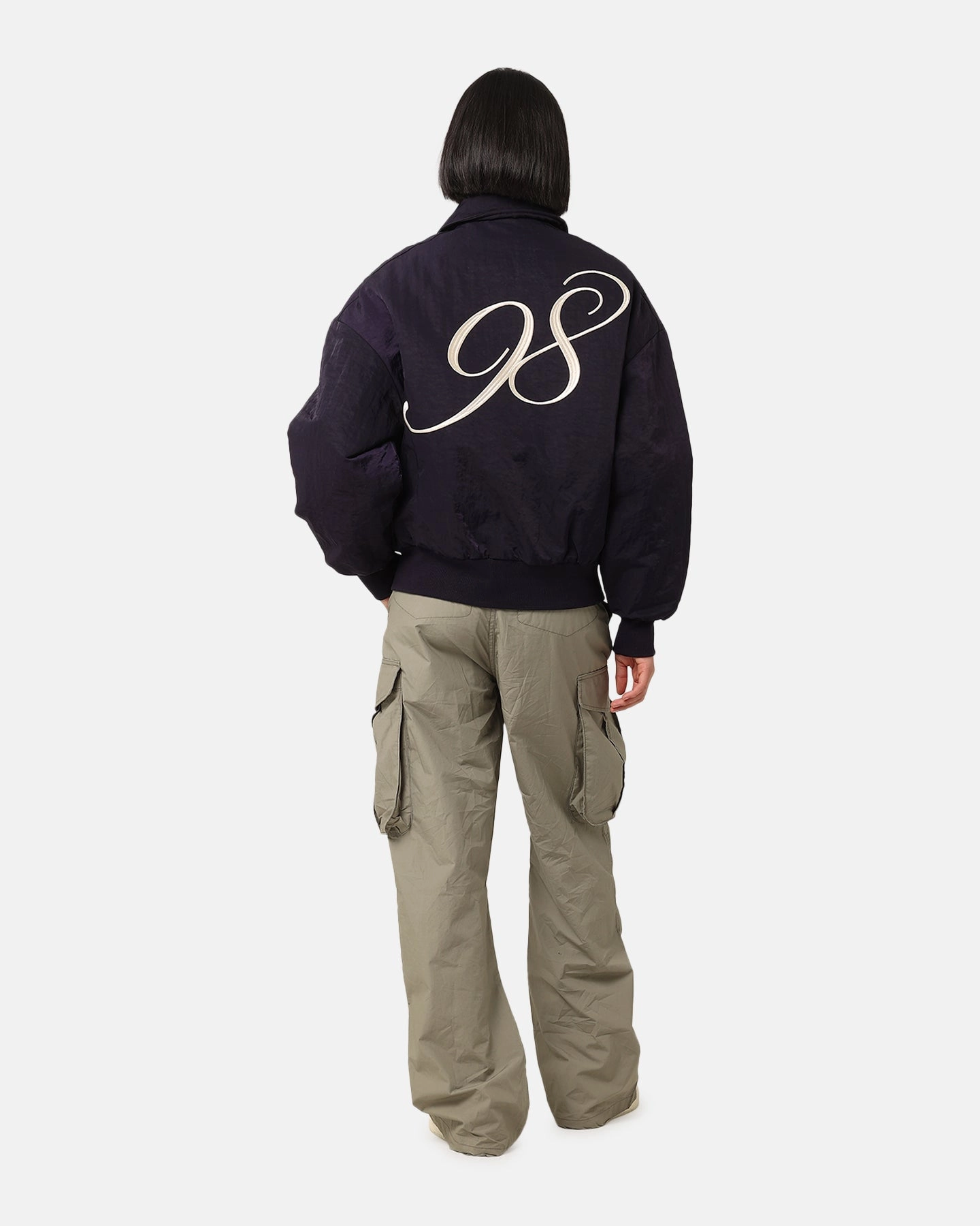 Lockdown Hood Toggle Loiter Pitch Varsity Jacket Navy