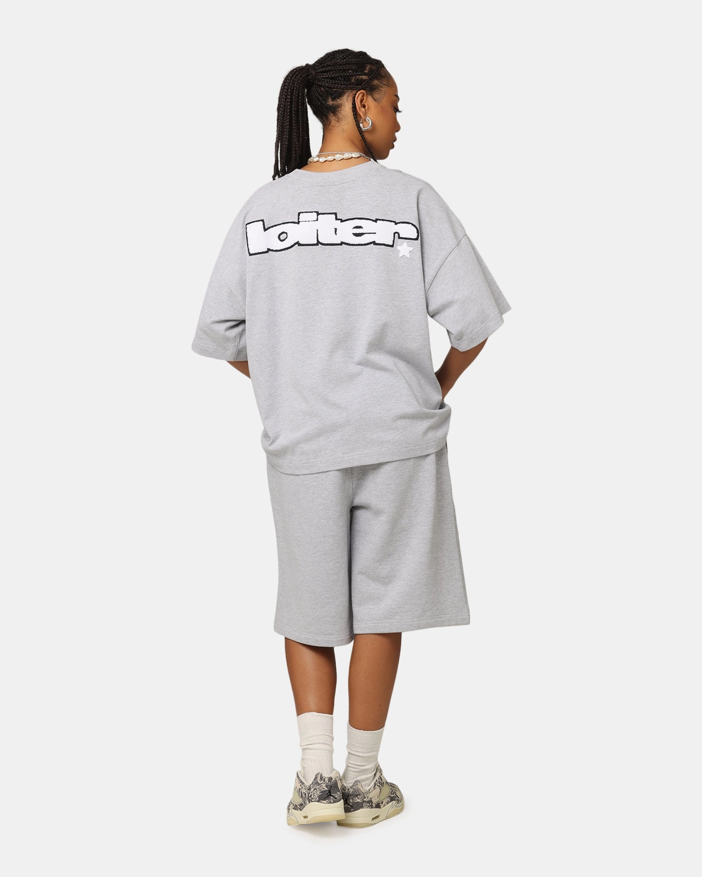 Loiter Premium Essentials Boxy T-Shirt Grey Marle Durable Color Retention Stylish