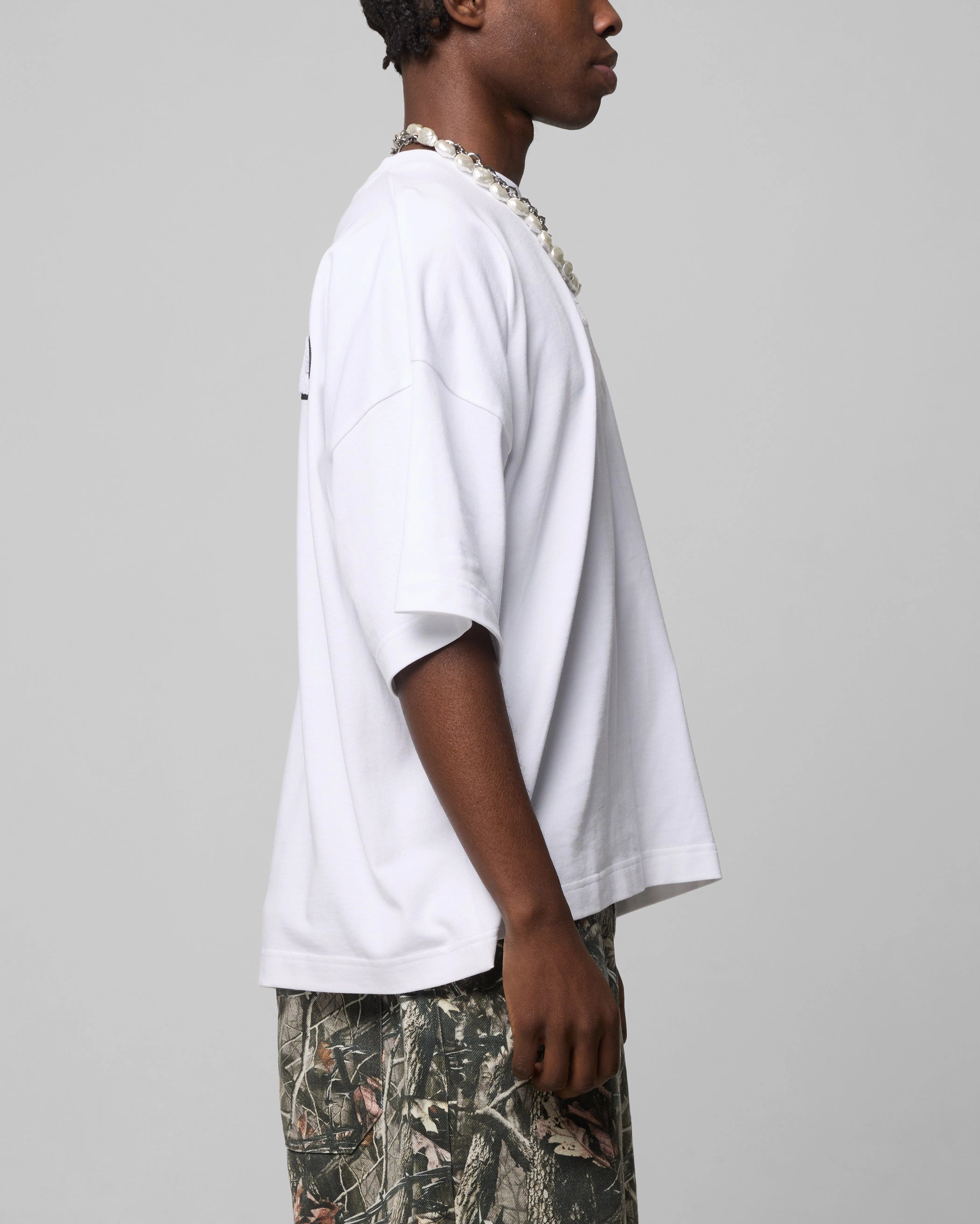 Soft Touch Fit Loiter Premium Essentials Boxy T-Shirt White