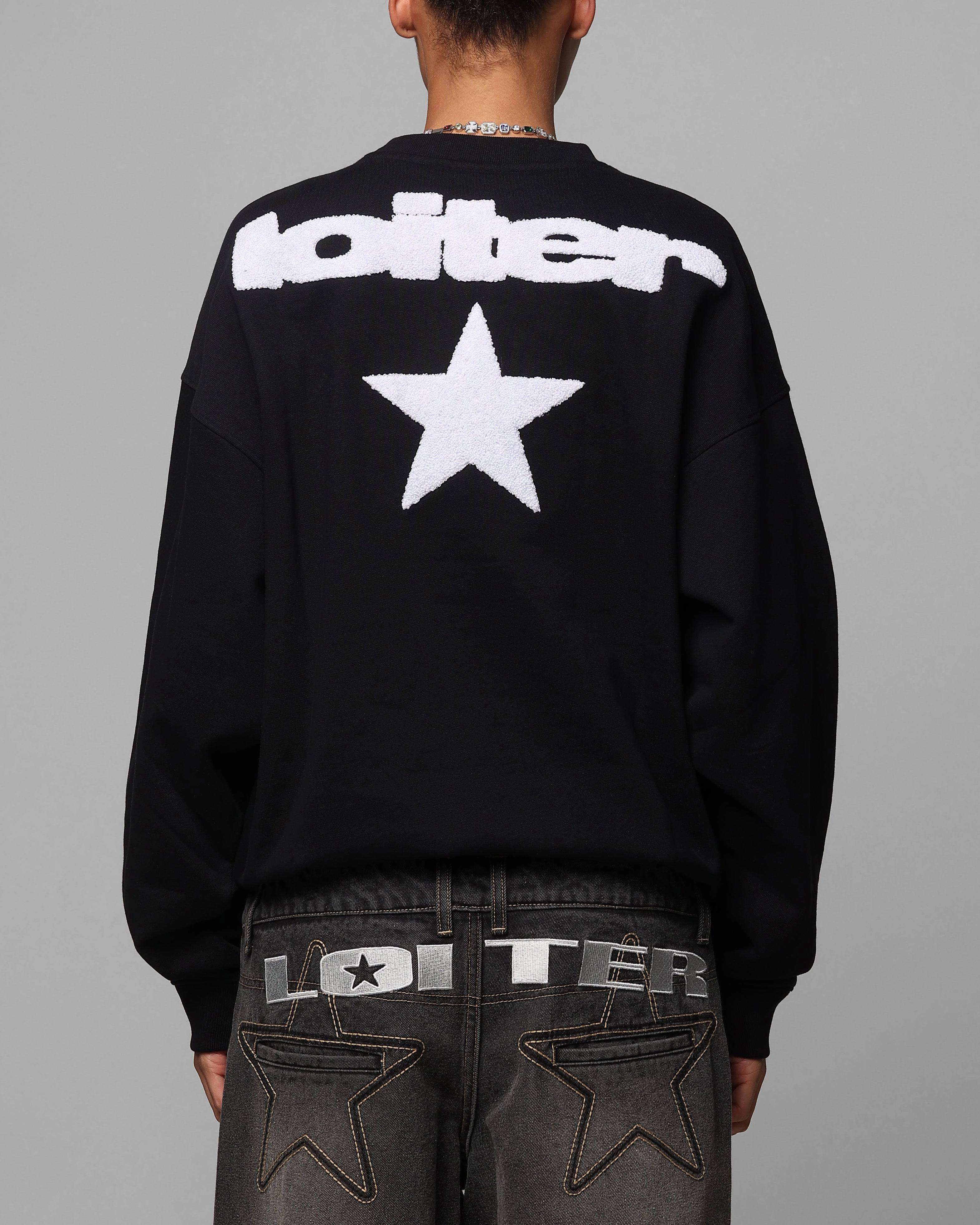 Simple Look Loiter Premium Essentials Crewneck Black