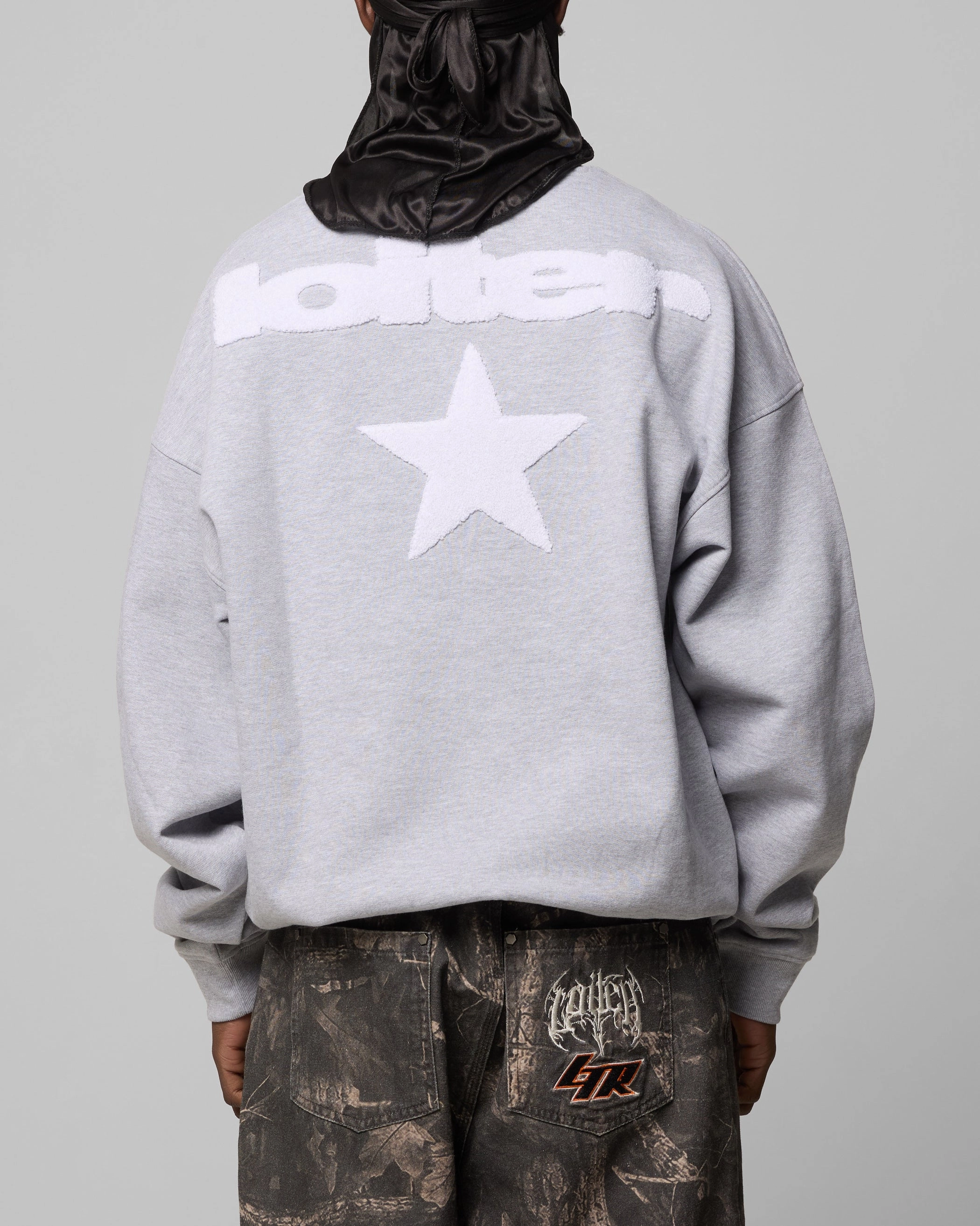 Loiter Premium Essentials Crewneck Grey Marle Waterproof Technology Classic Fit Cut