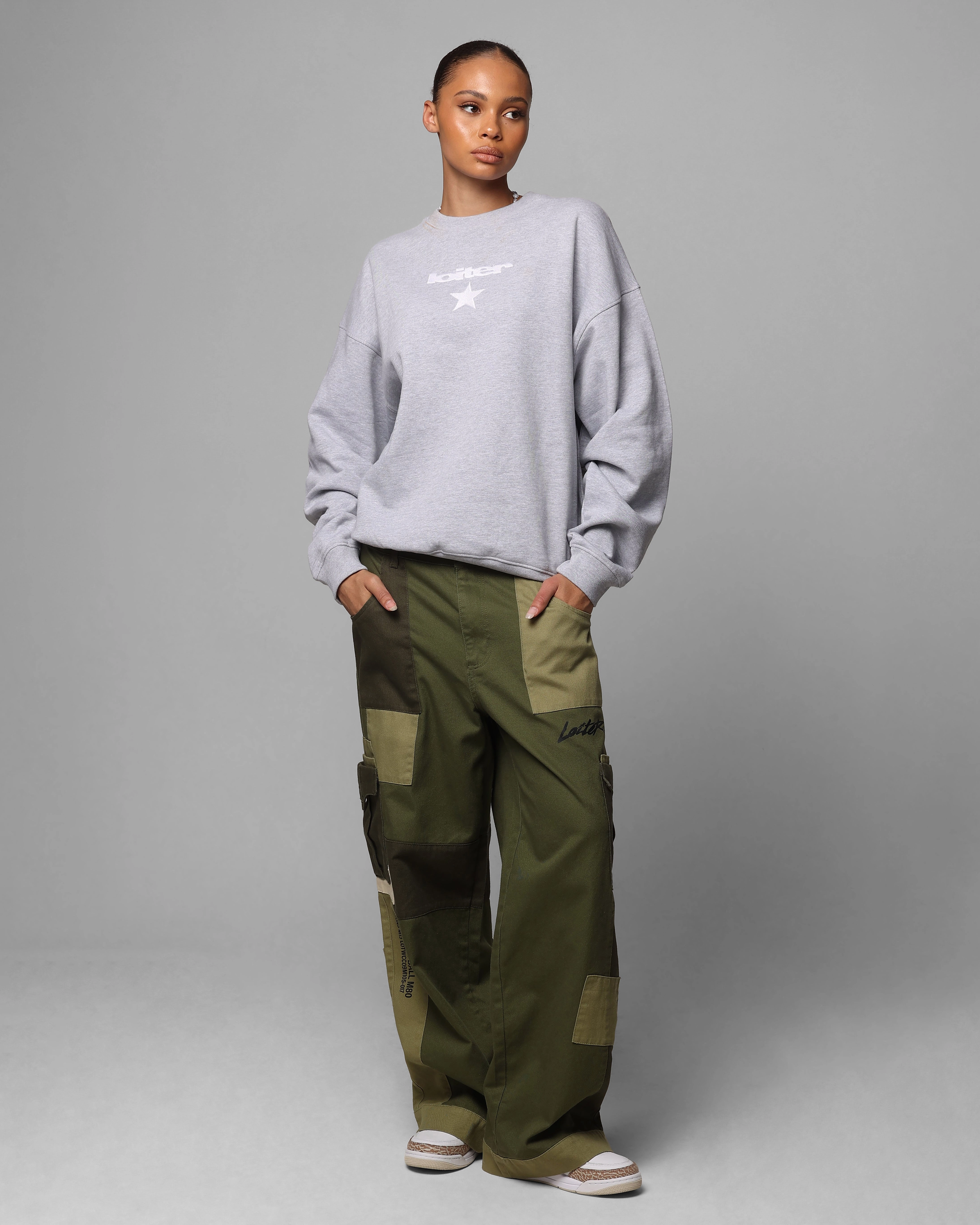 Loiter Premium Essentials Crewneck Grey Marle Travel Wardrobe