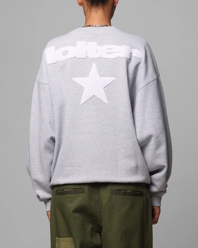 Double Layered Collar Loiter Premium Essentials Crewneck Grey Marle