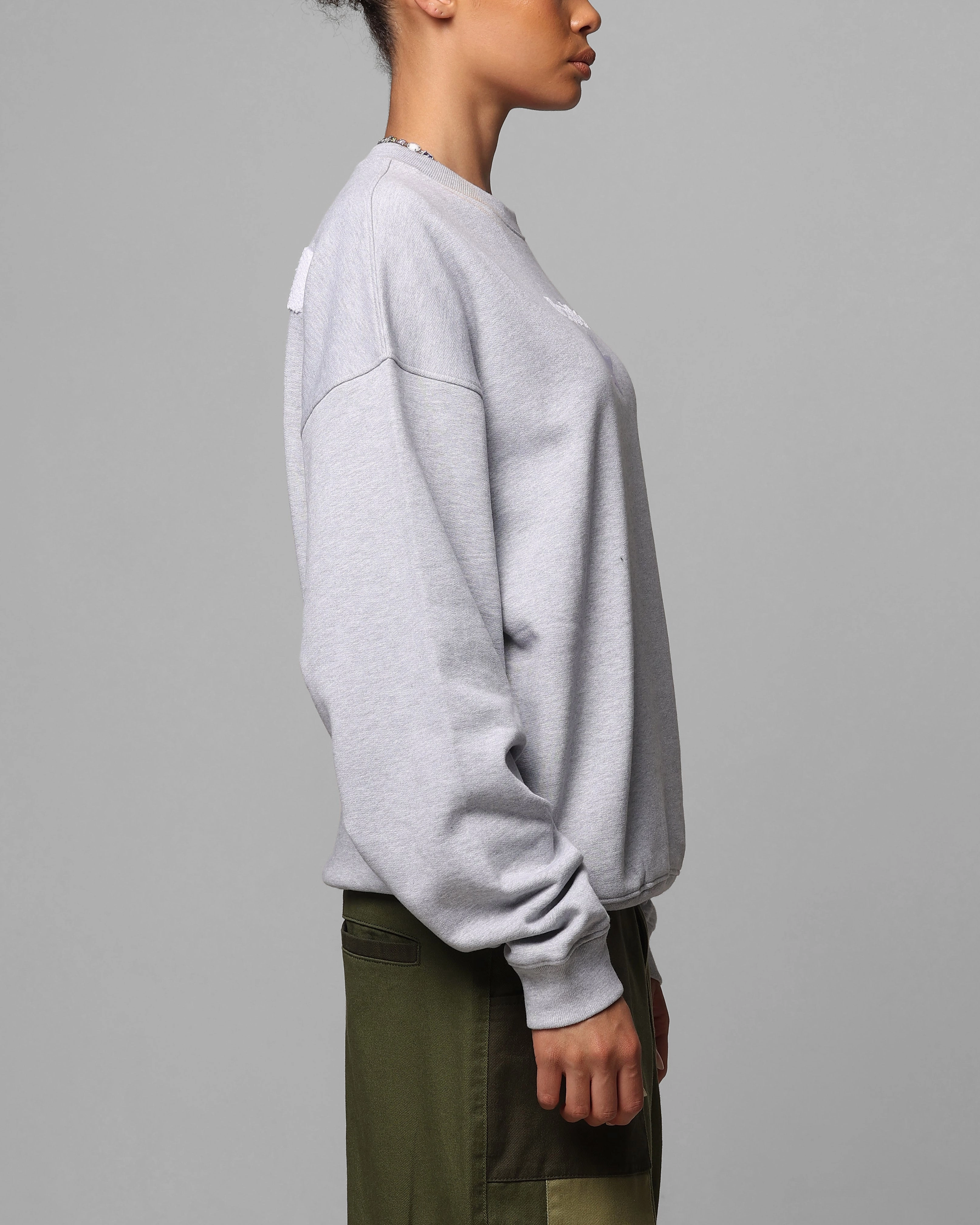 Loiter Premium Essentials Crewneck Grey Marle Convertible Features Double Layer Protection