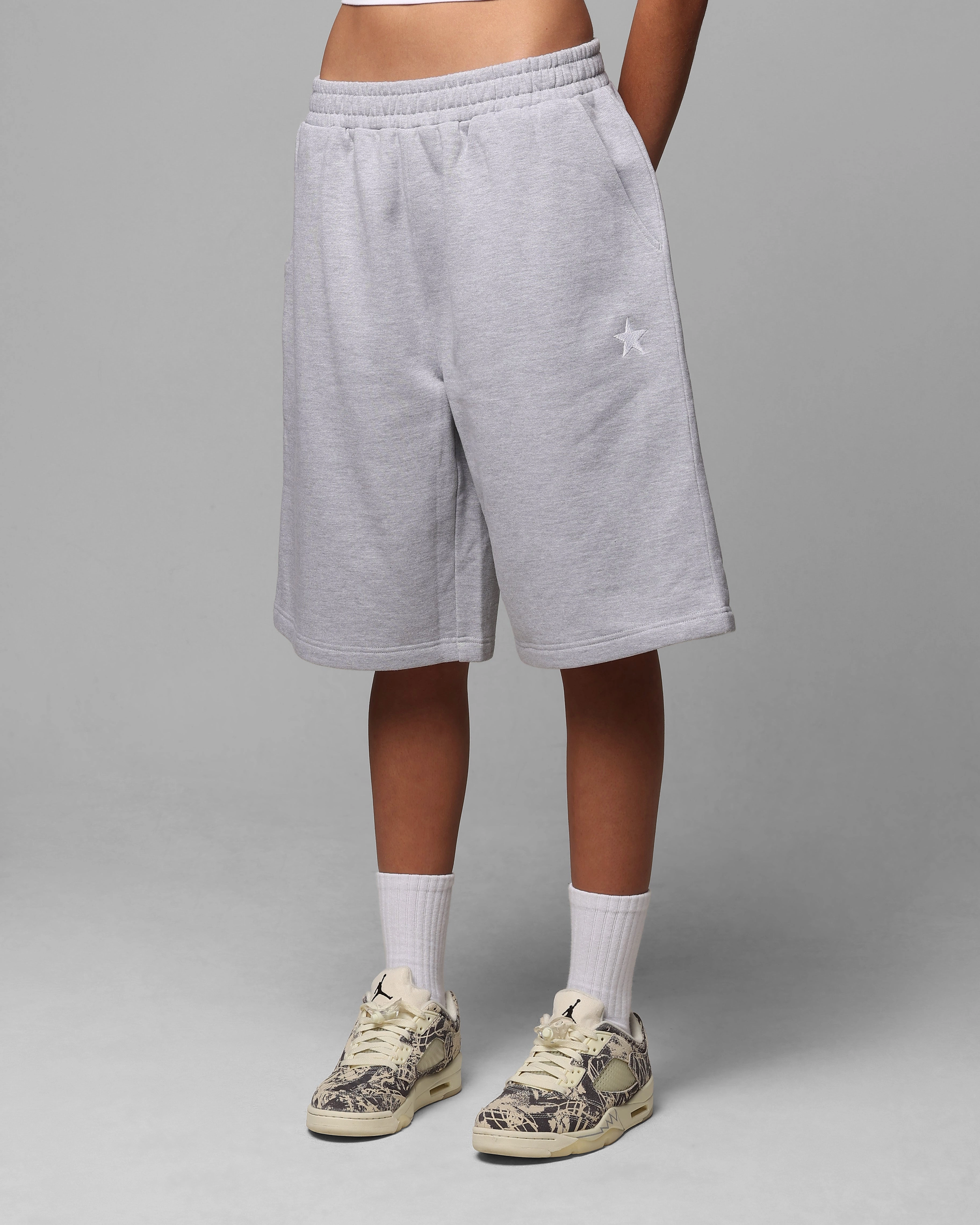 Breathable mesh Simple Comfort Loiter Premium Essentials Sweat Shorts Grey Marle