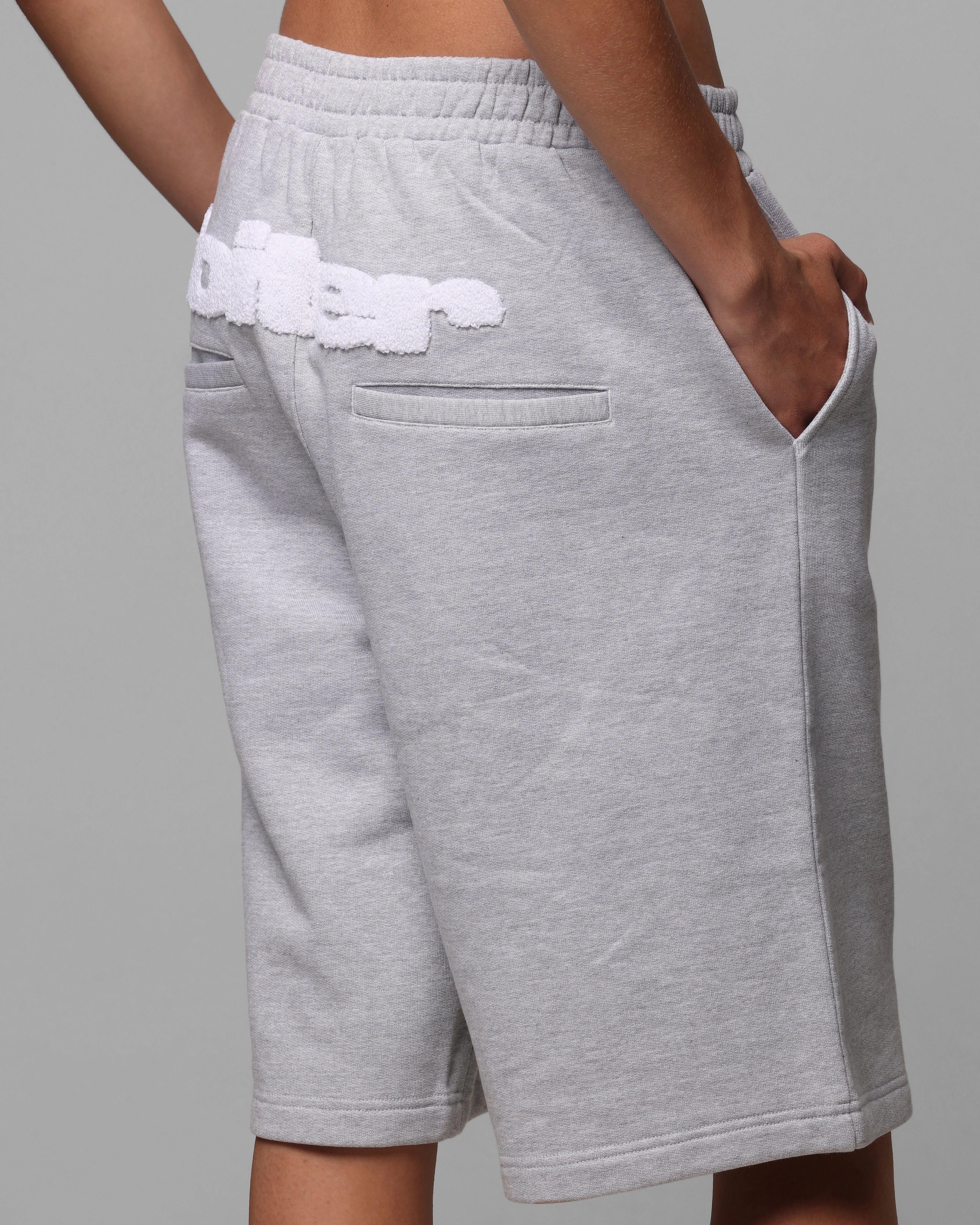 Fashion Accessory Skinny Fit Loiter Premium Essentials Sweat Shorts Grey Marle