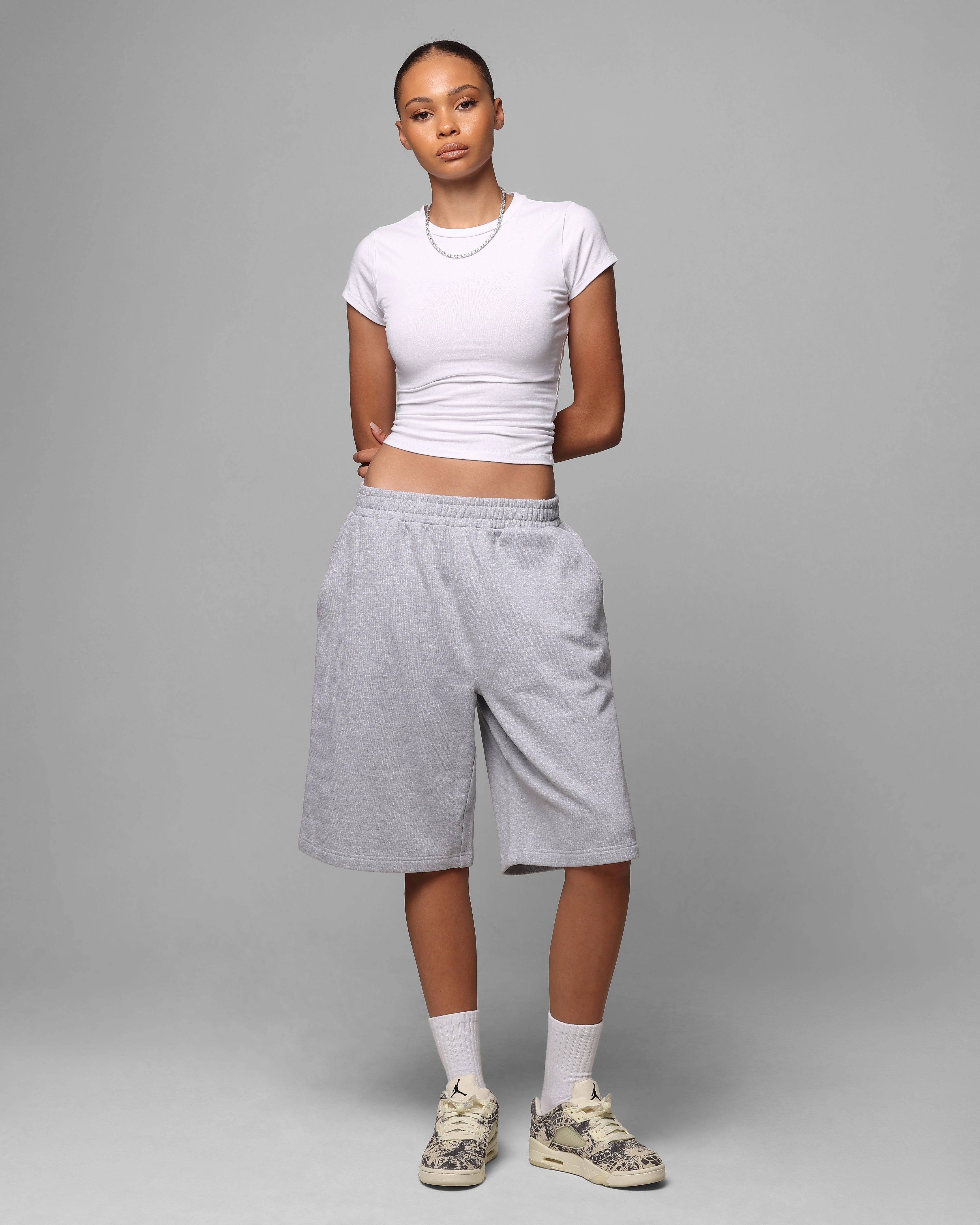 Beach Vibes Flexible Mobility Loiter Premium Essentials Sweat Shorts Grey Marle