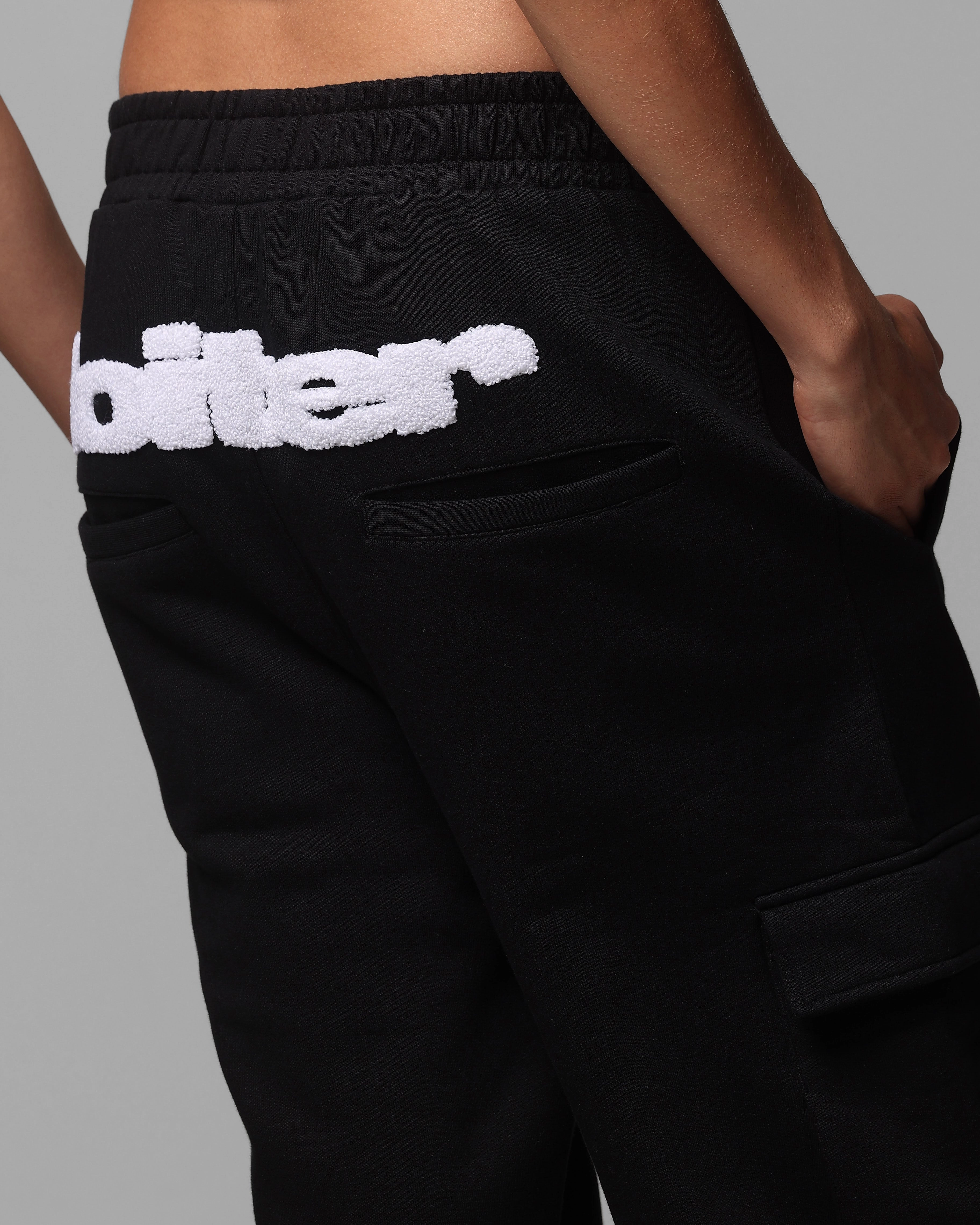 Loiter Premium Essentials Sweatpants Black/White Fashionable Look