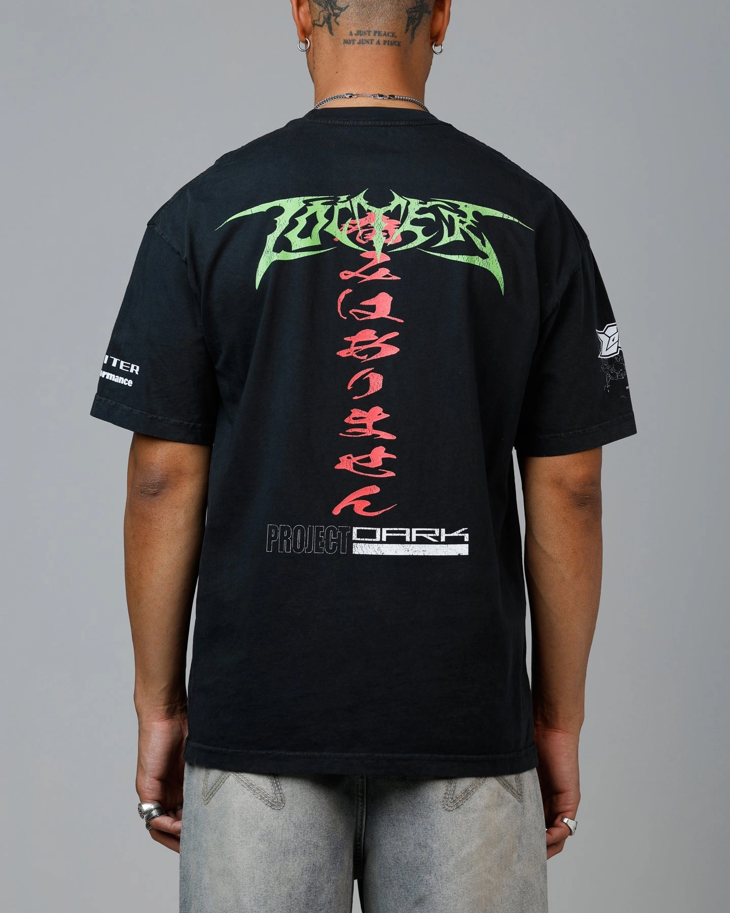 Loiter Project Dark Vintage T-Shirt Black Acidwash Casual Vibes