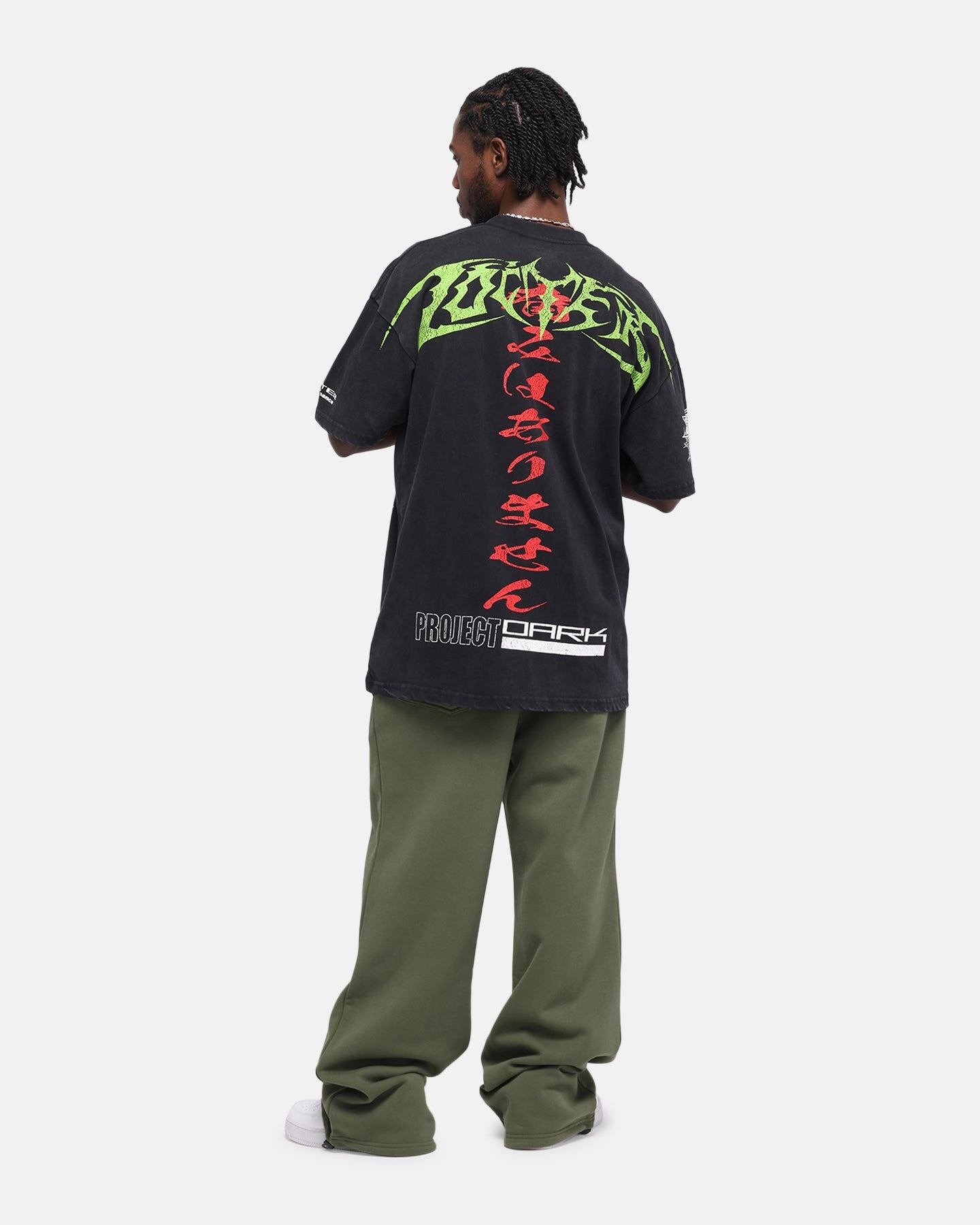 Adaptable Loiter Project Dark Vintage T-Shirt Black Acidwash
