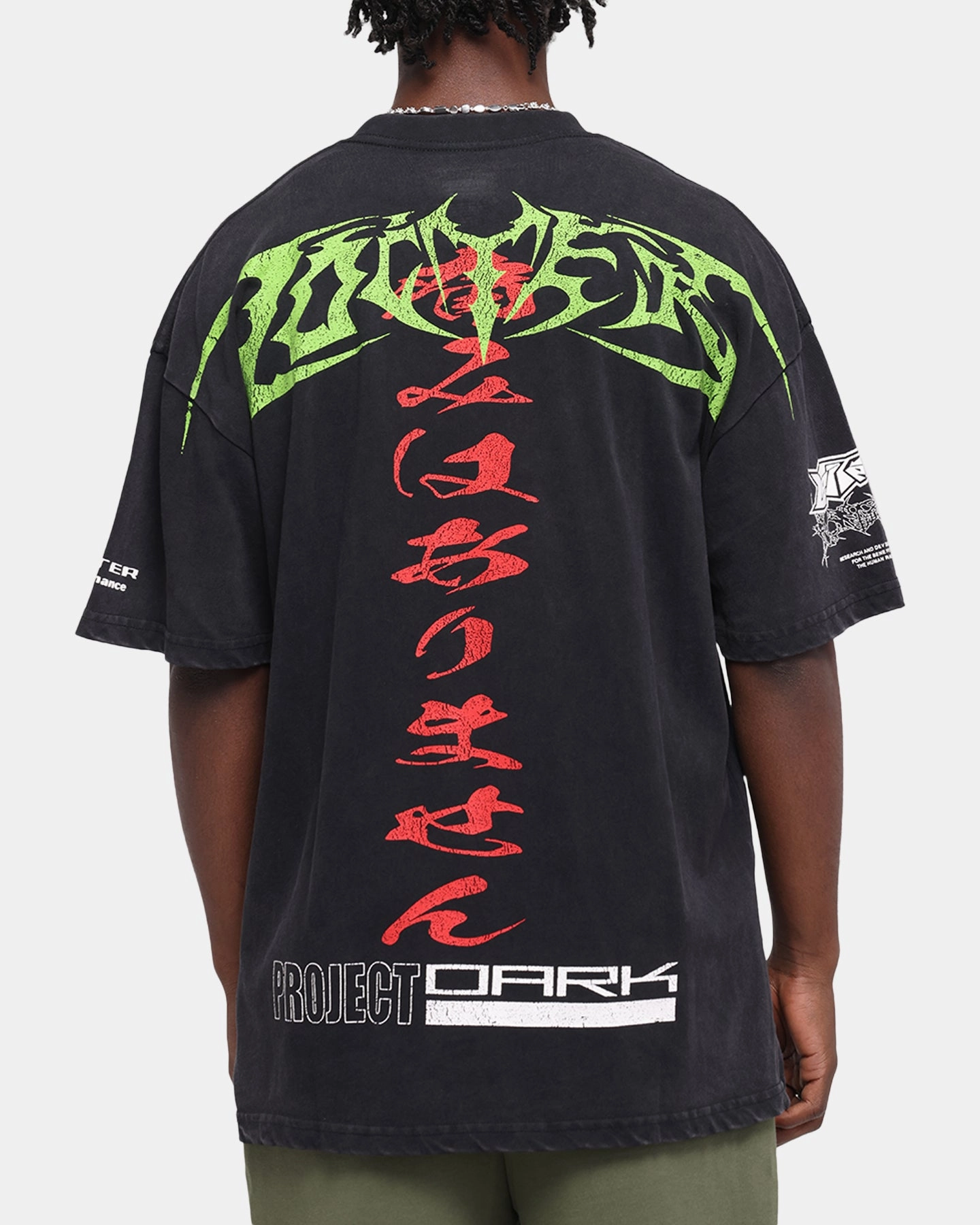 Loiter Project Dark Vintage T-Shirt Black Acidwash Vintage Look