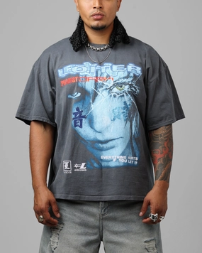 Loiter Project Dark Vintage T-Shirt Washed Charcoal loose but not baggy