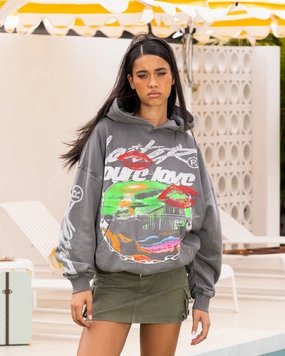 Loiter Pure Love Vintage Hoodie Charcoal Elegant