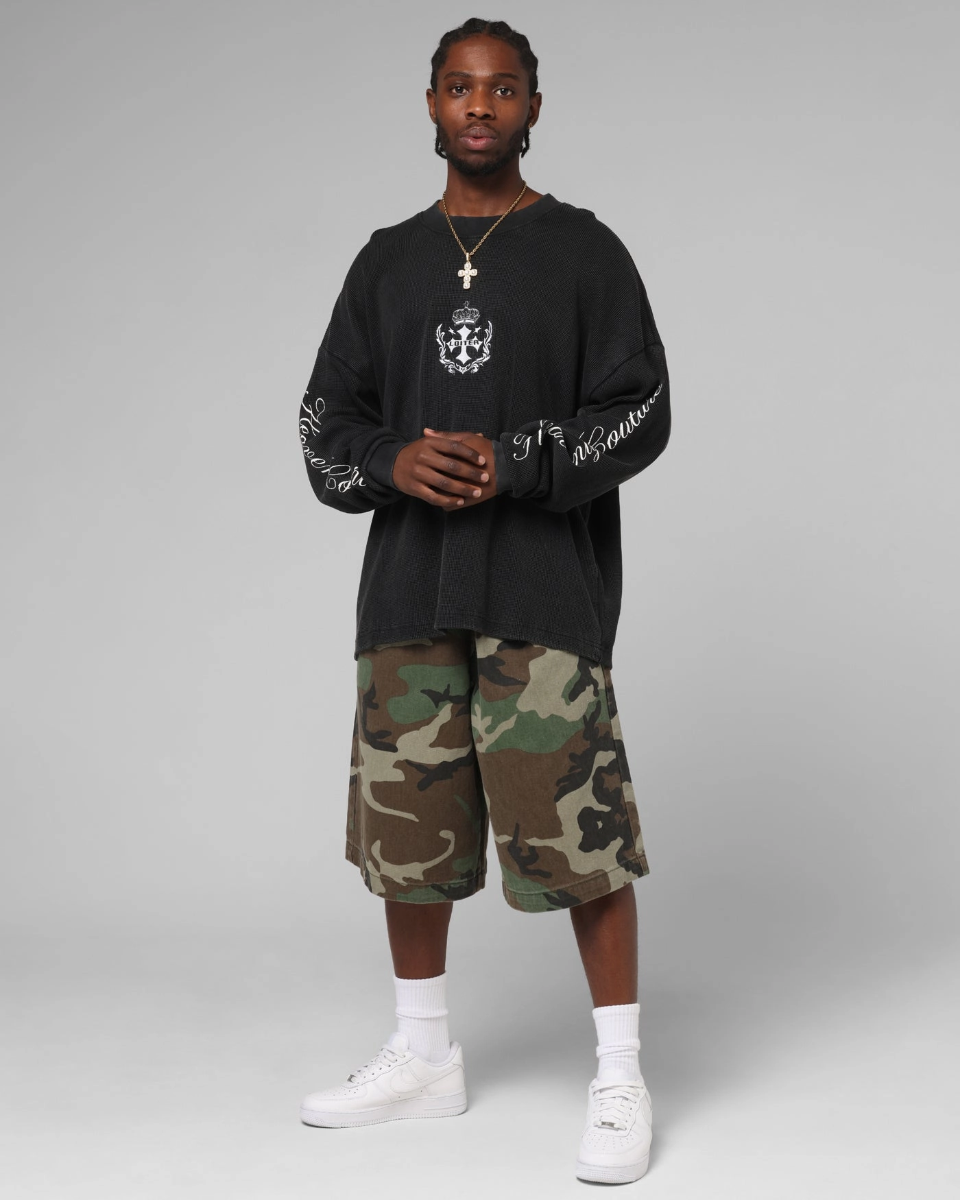 back to school Loiter Purity Thermal Long Sleeve T-Shirt Black