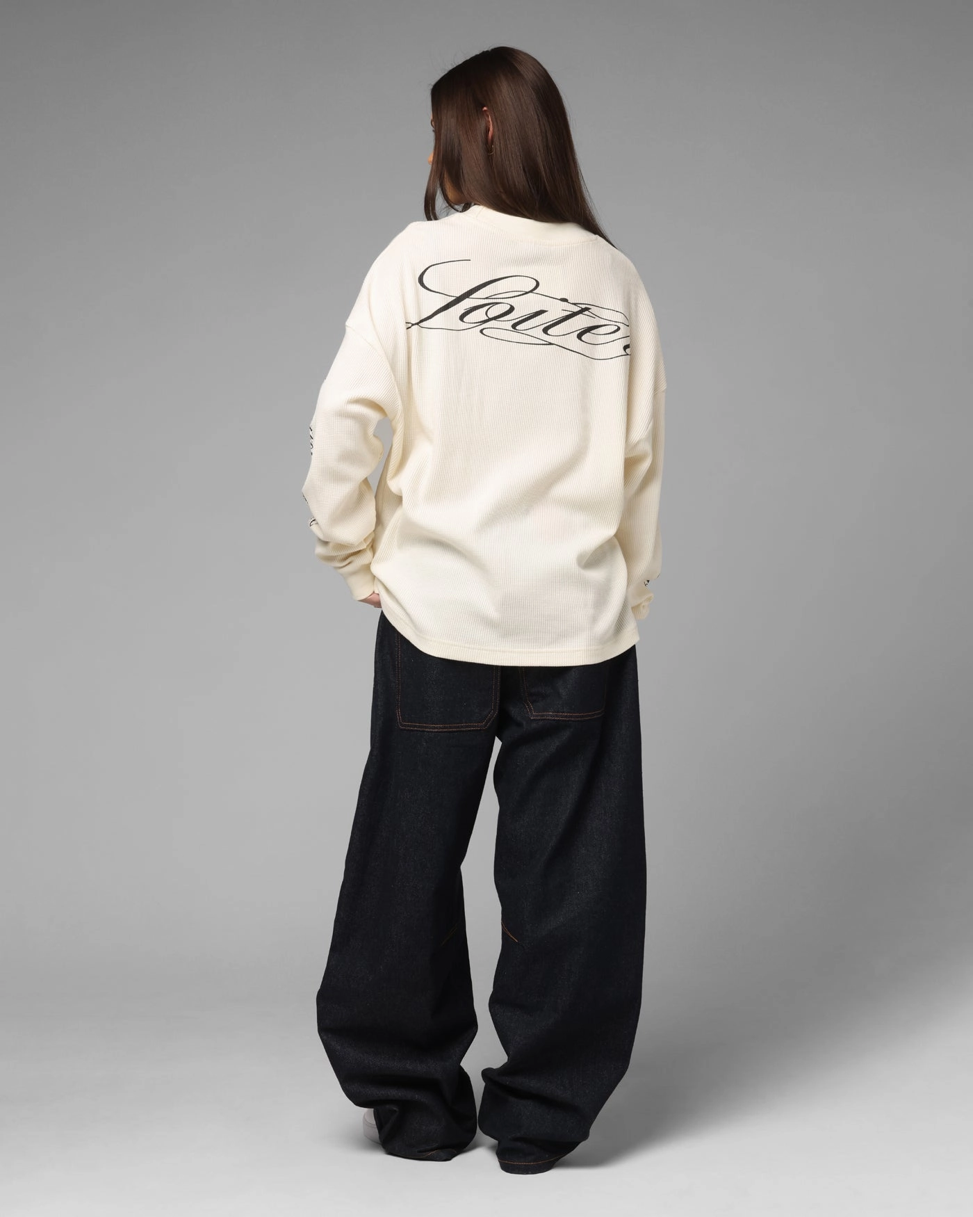 Stylish Details Loiter Purity Thermal Long Sleeve T-Shirt Off White
