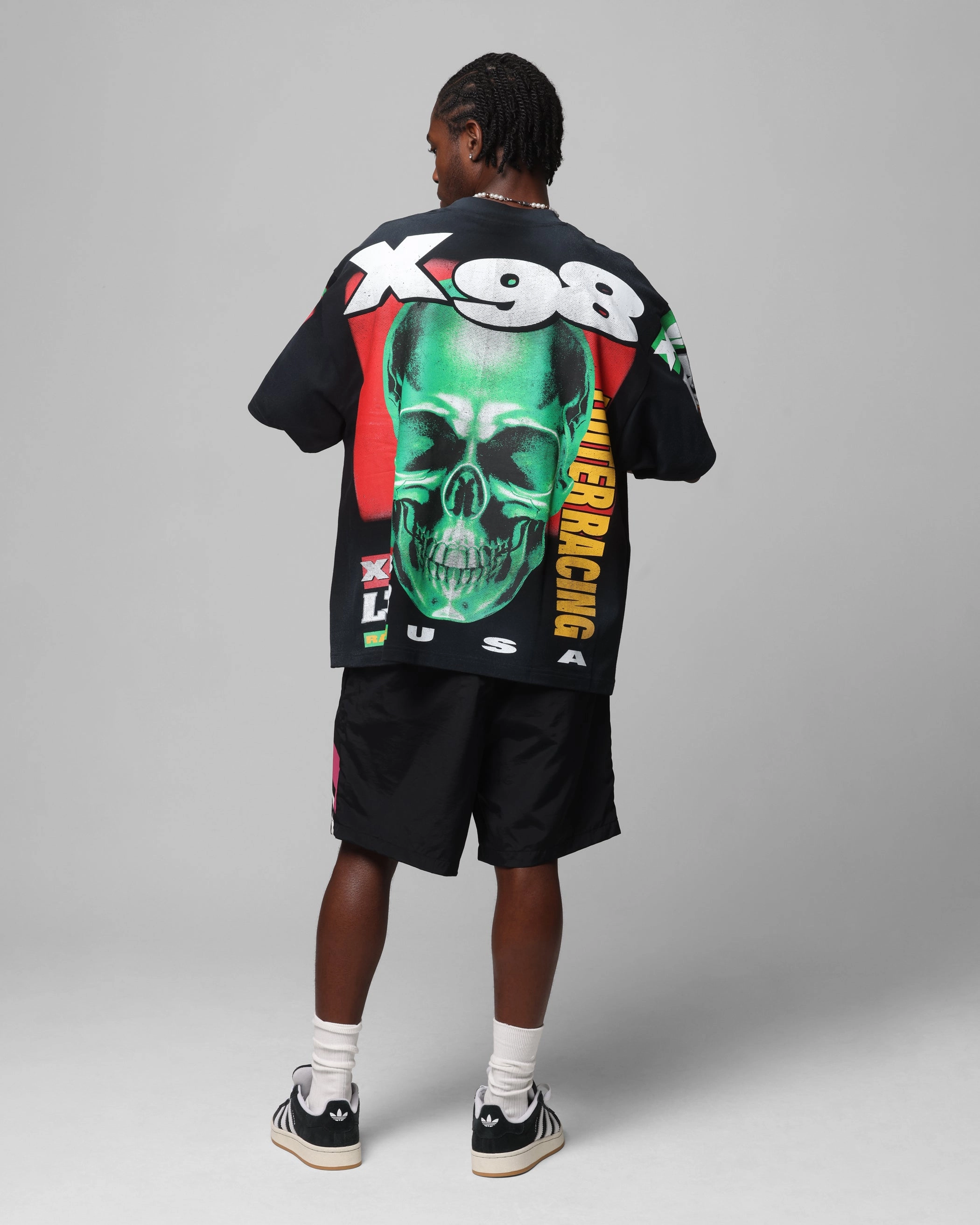Comfortable Fit Wear Modern Layer Loiter Racer Box T-Shirt Vintage Black